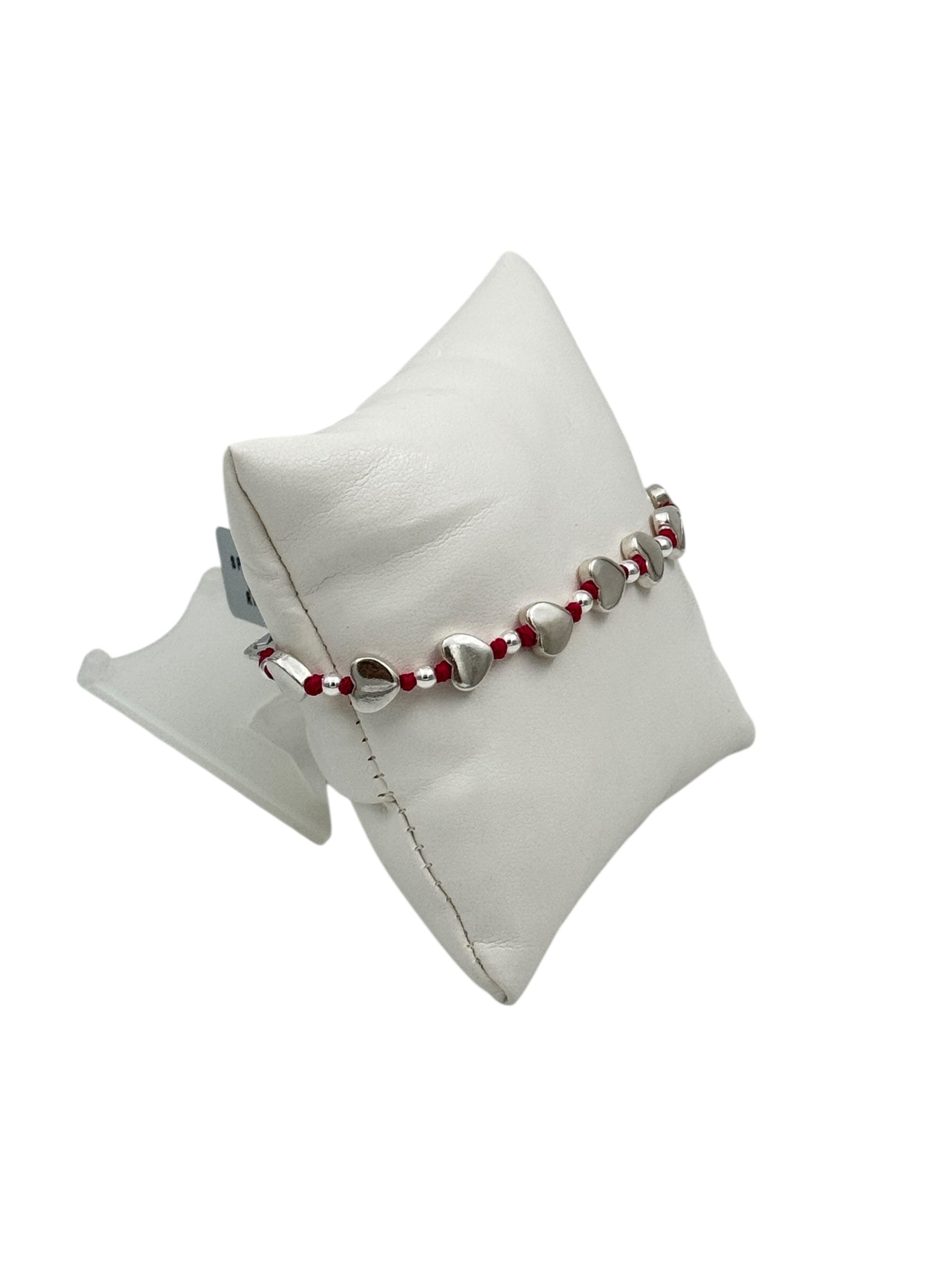 Bracciale Spadarella in argento, da donna, con cuori, colore fucsia - SPBR64