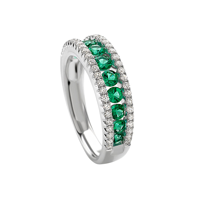 Veretta Giorgio Visconti in oro bianco, diamanti e smeraldi, 0.74ct di smeraldi - ABX14189S