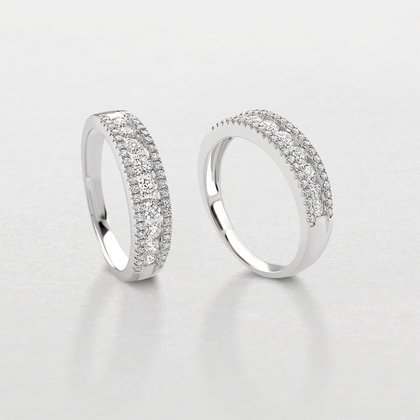 Anello veretta Giorgio Visconti in oro bianco e diamanti, 0.72ct - ABX15109