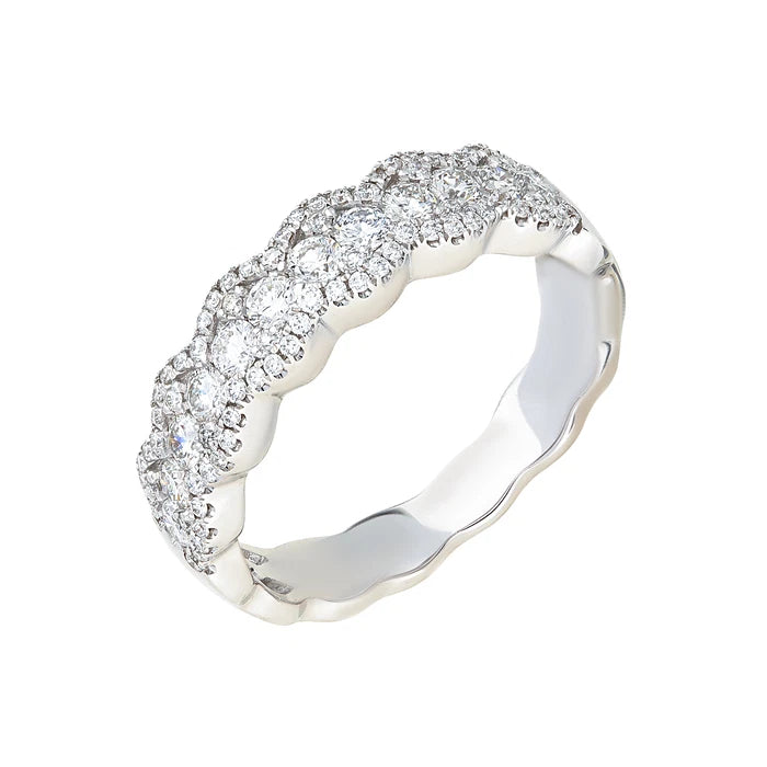 ANELLO VERETTA GIORGIO VISCONTI IN ORO BIANCO E PAVE' DI DIAMANTI, 0.76ct - ABX16286