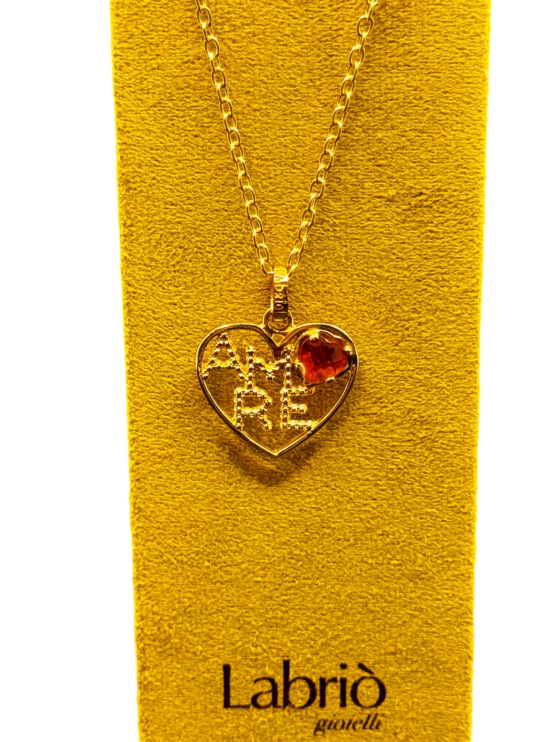 Labriola Halskette aus vergoldetem Silber mit LOVE-Anhänger - AG1031/G