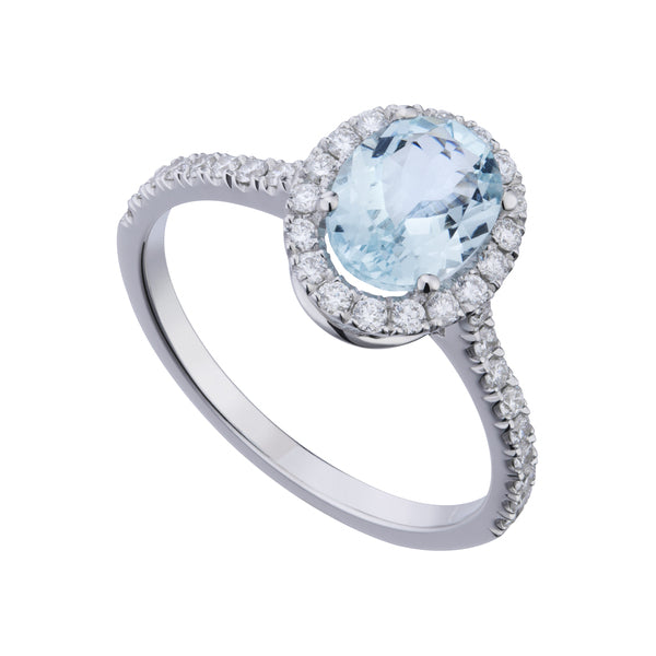 GOLAY – 8 x 6 ovaler Aquamarin- und Diamantring, 0,9 Karat Aquamarin – ACLC070DIAQ4