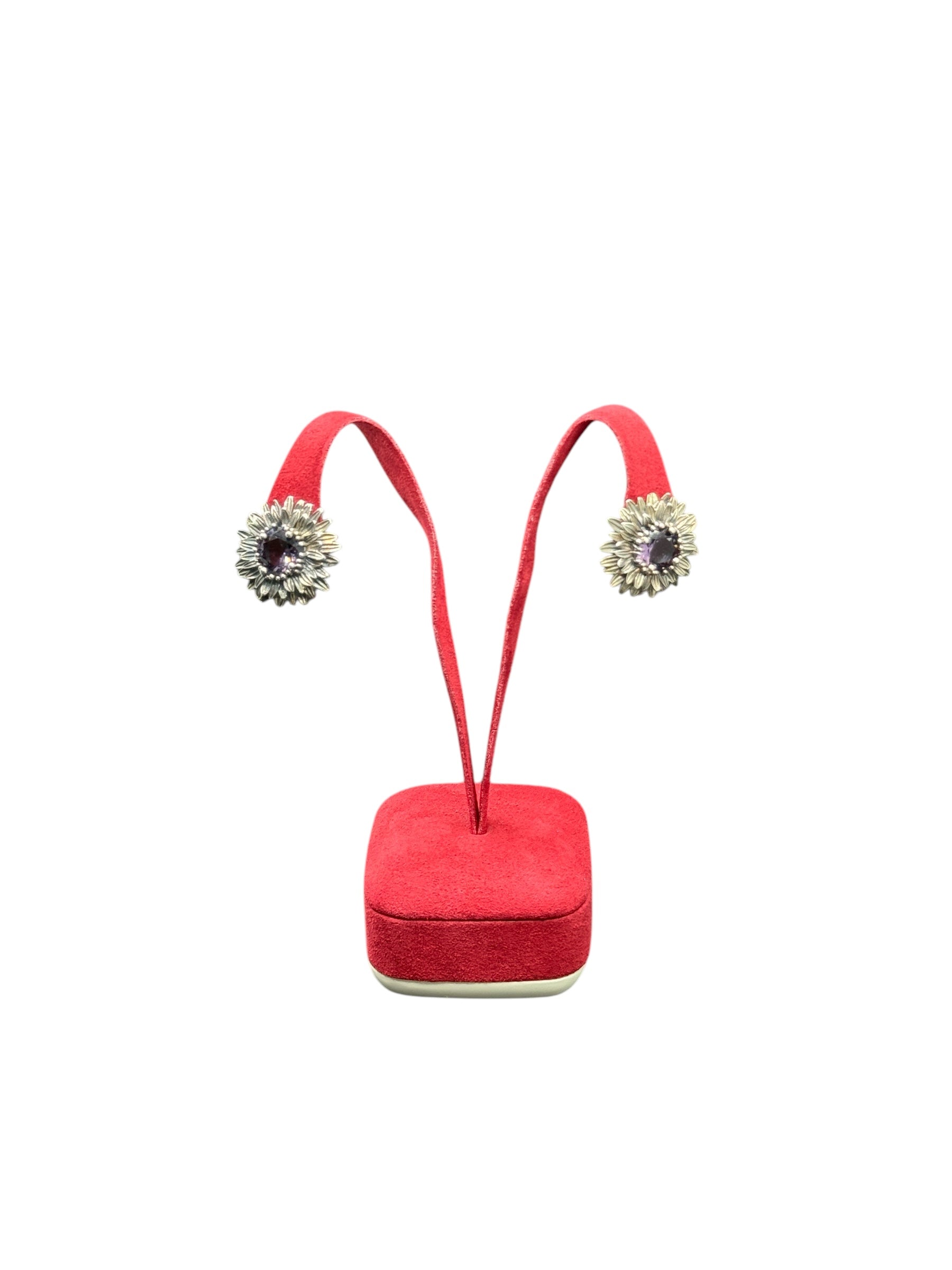 Labriola SILBERNE DAISY-OHRRINGE MIT LILA QUARZ UND AMETHYST - 2225