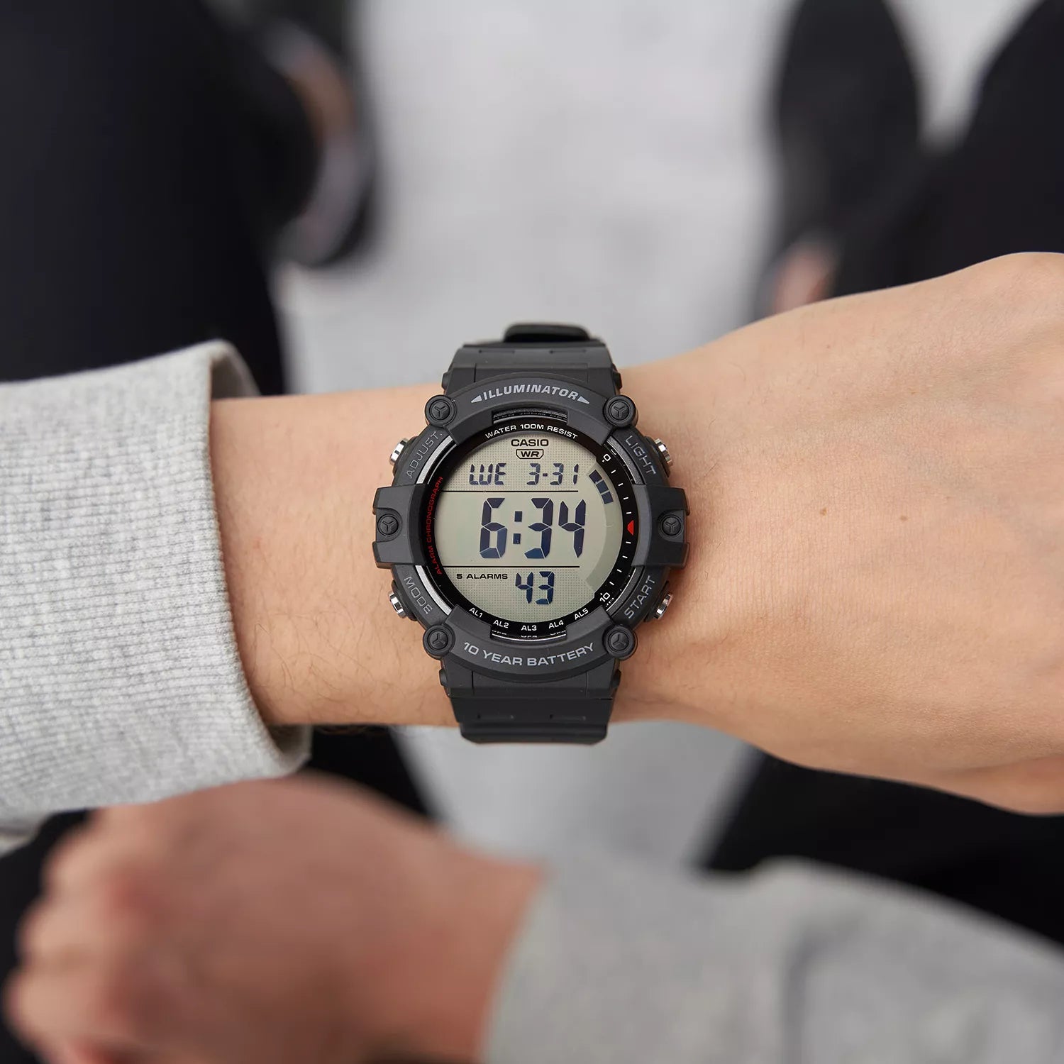 CASIO Collection Uhr, ANALOG DIGITAL SCHWARZ, 51 mm – AE-1500WH-1AVEF