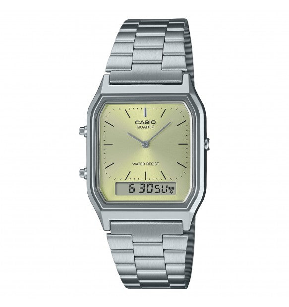 Casio Edgy Collection Uhr, limettengrünes Zifferblatt, 30 mm – AQ-230A-9AMQYES