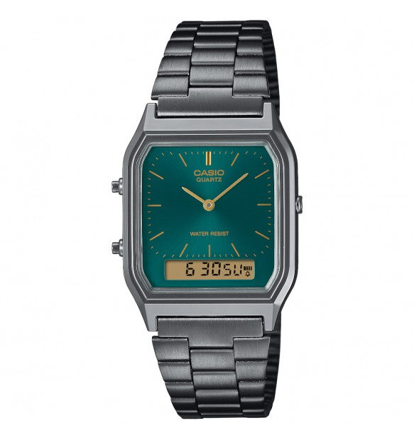 OROLOGIO CASIO Vintage AQ-230 Series, QUADRANTE VERDE SMERALDO, 30mm - AQ-230EGG-3AEF