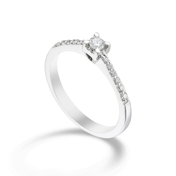 GOLAY - ANELLO DIAMANTI TRA LE GRIFFE GAMBO INC CEN.0,09ct - ASLC001DI010