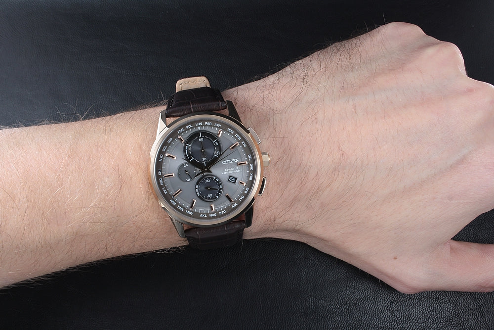 Orologio Citizen Cronografo radiocontrollato, qyuadrante antracite, 43mm - AT8113-12H