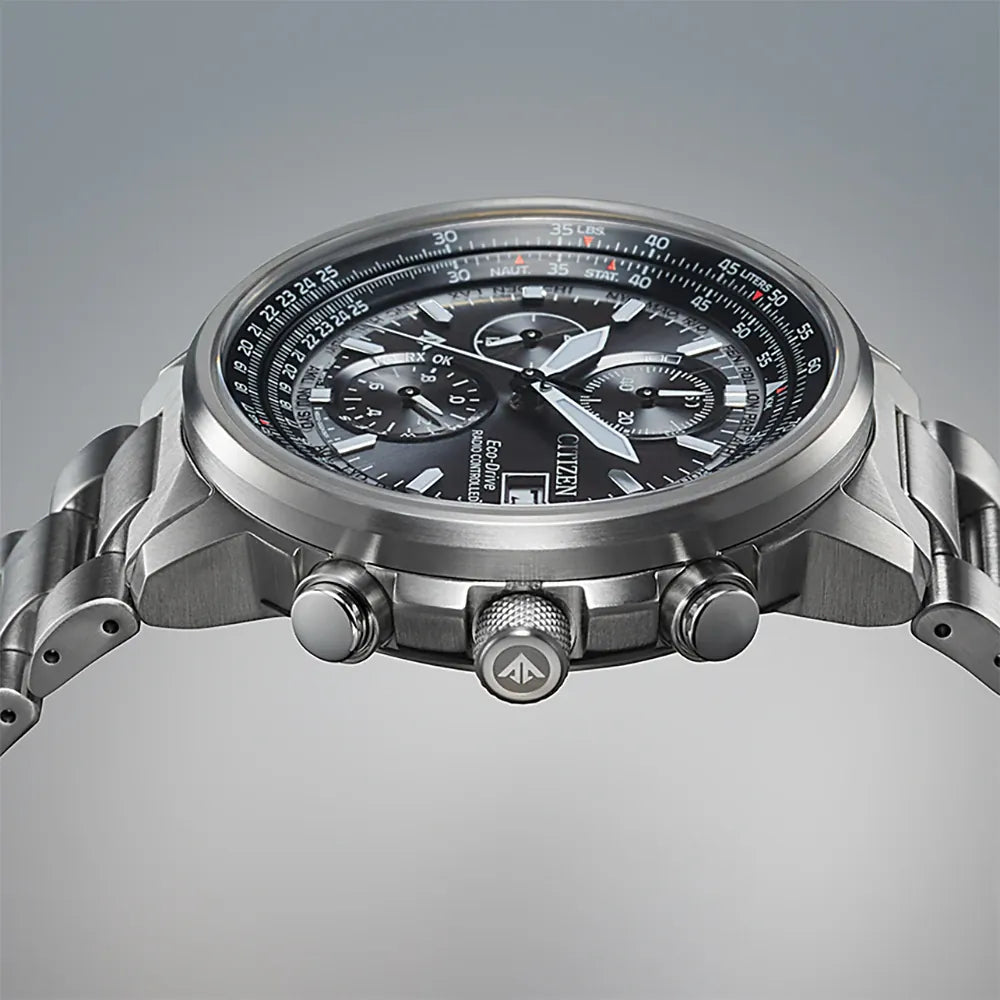 Orologio Citizen Radiocontrollato Crono Pilot Acciaio 41mm - AT8300-58E