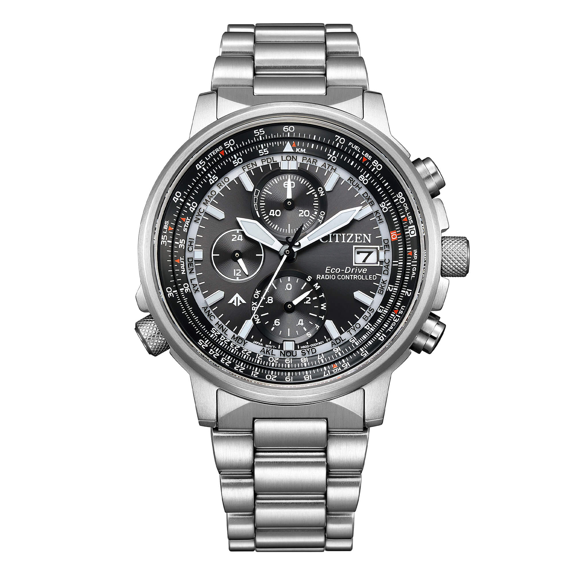 Orologio Citizen Radiocontrollato Crono Pilot Acciaio 41mm - AT8300-58E