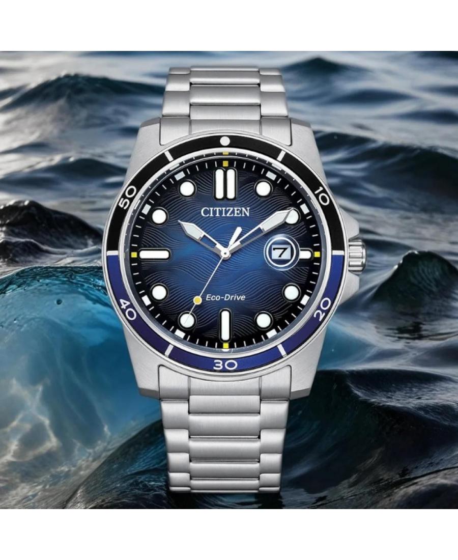 Citizen Marine 1810, quadrante blu satinato, collezione Ore Felici, 41mm - AW1810-85L