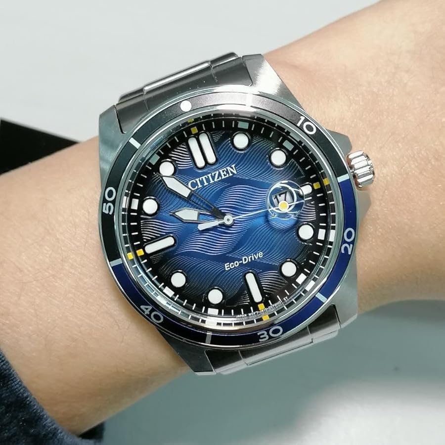 Citizen Marine 1810, quadrante blu satinato, collezione Ore Felici, 41mm - AW1810-85L