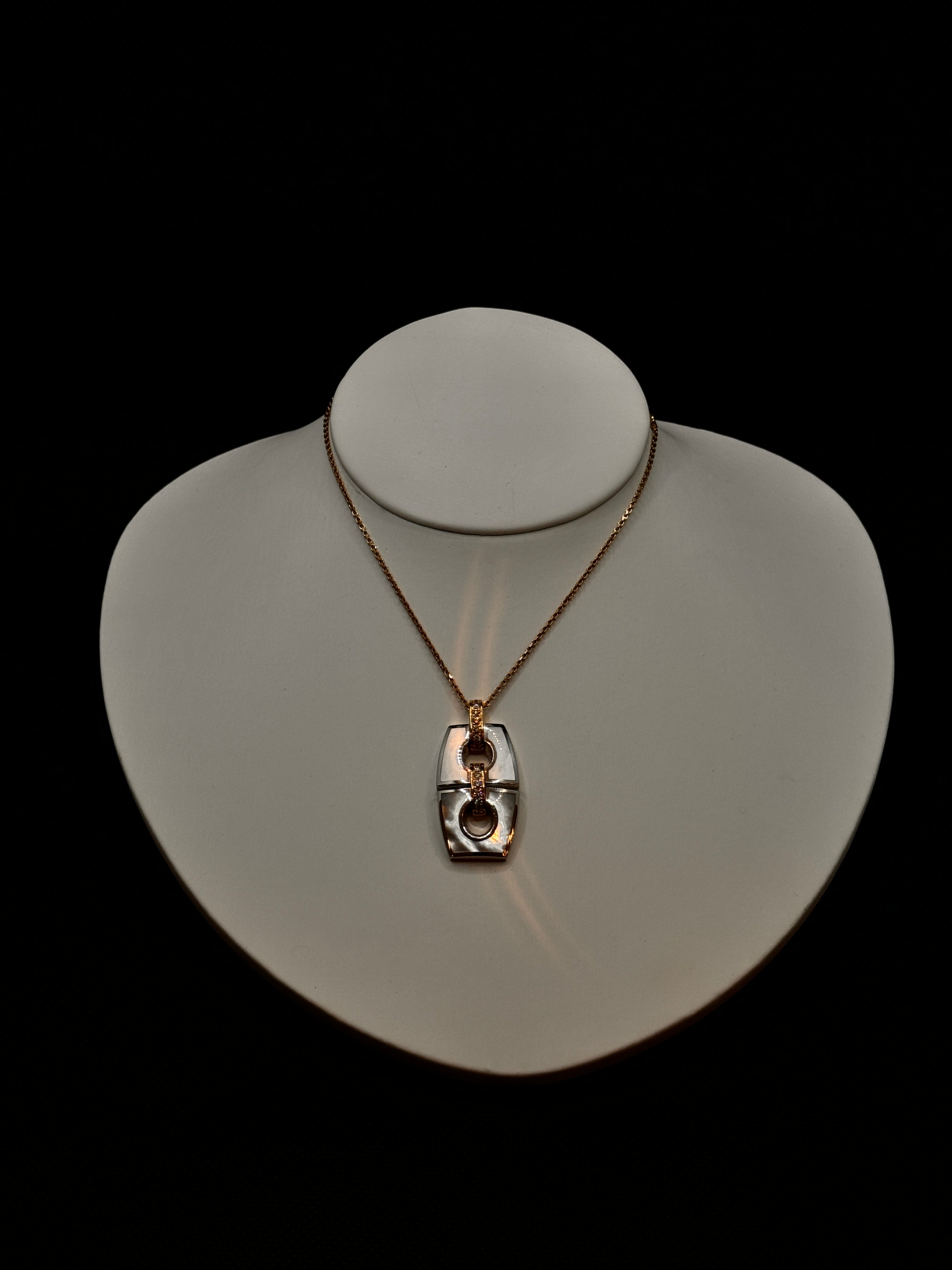 CHIMENTO 19 Karat Rosé- und Weißgold-Halskette mit Diamanten, 0,31 Karat – 82573448