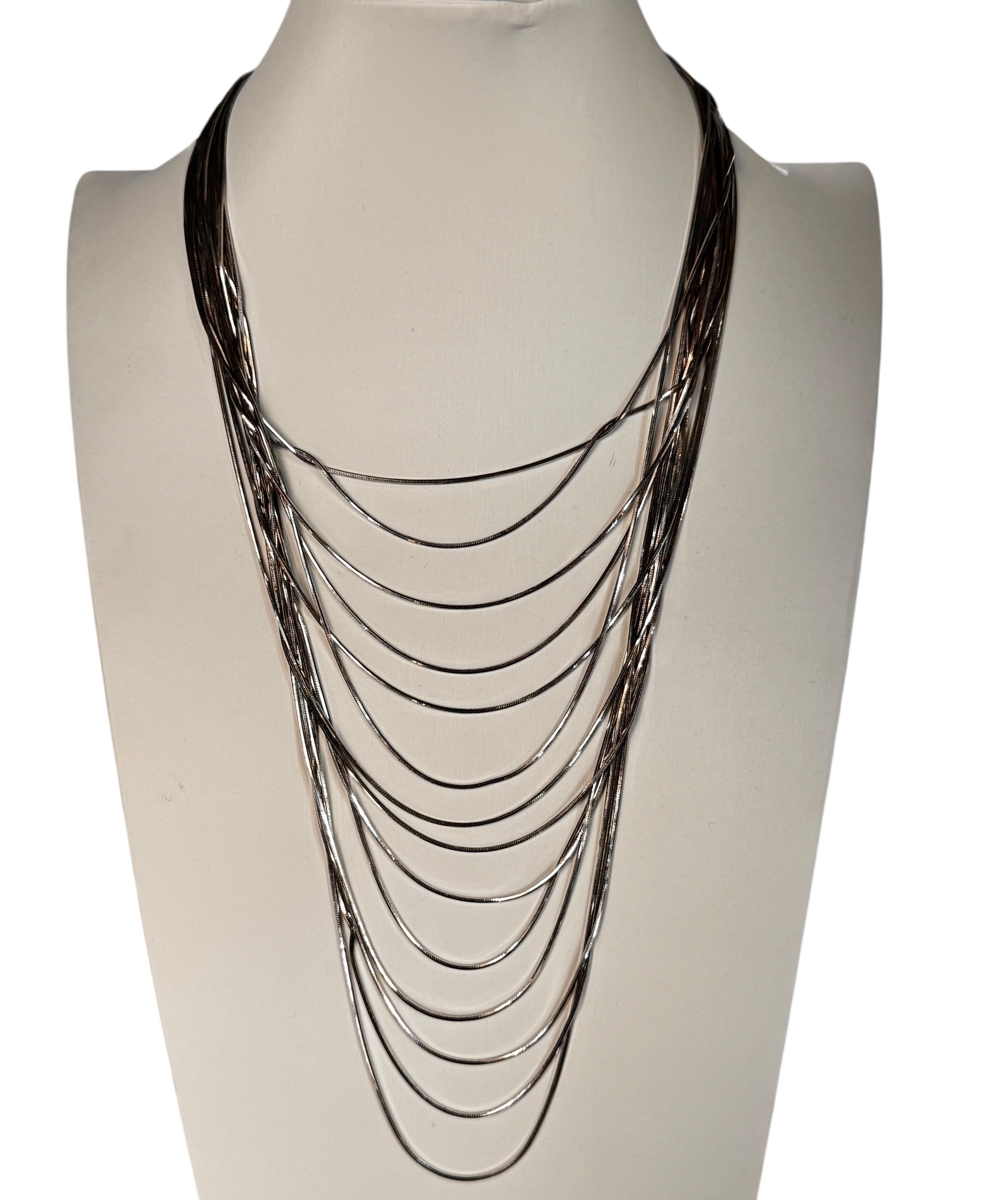 Pianegonda Damen-Halskette mit 14-reihiger Schlangenkette in Silber – CA010743