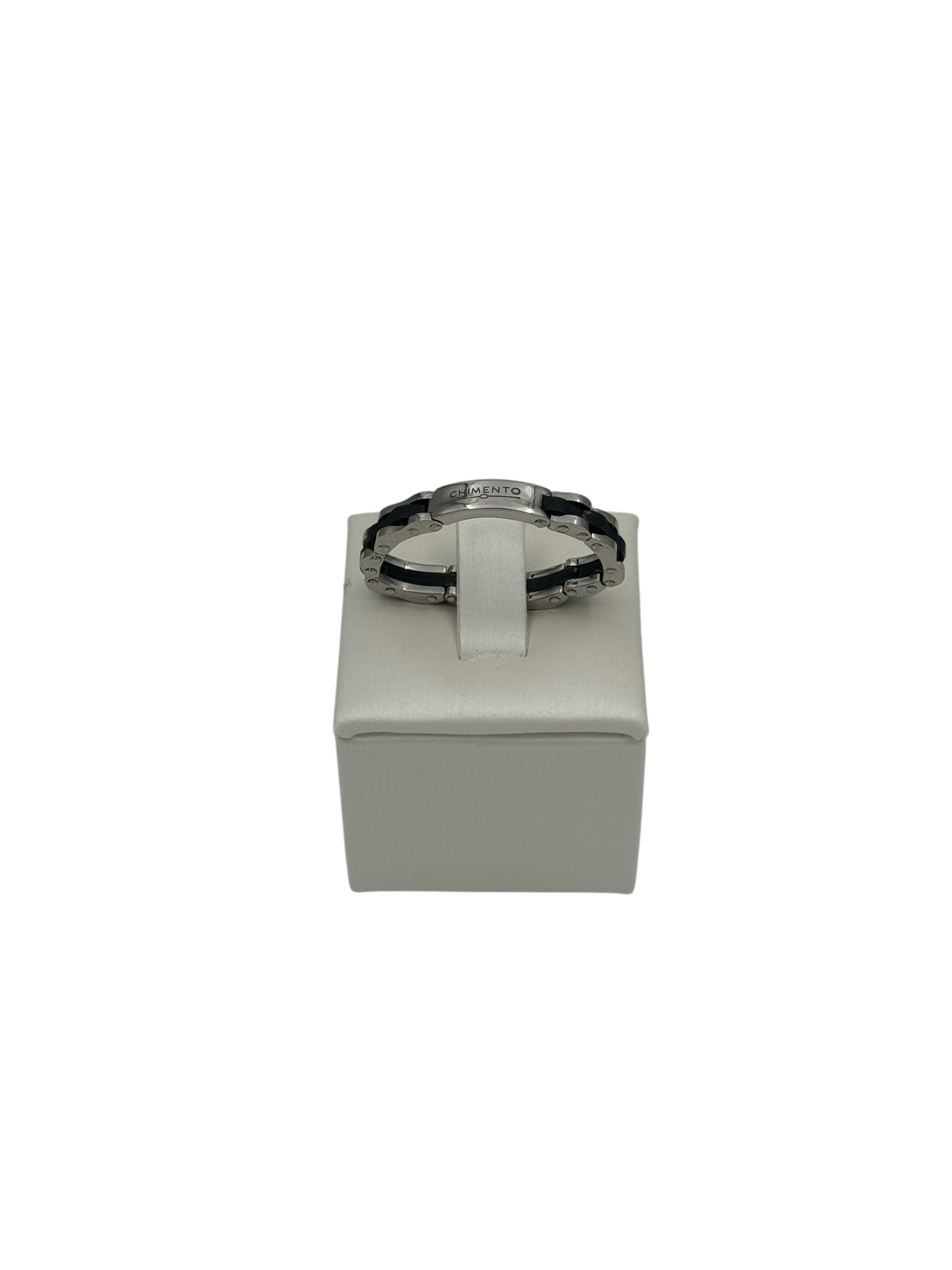 Anello Chimento da uomo in acciaio con resina nera - 82117801