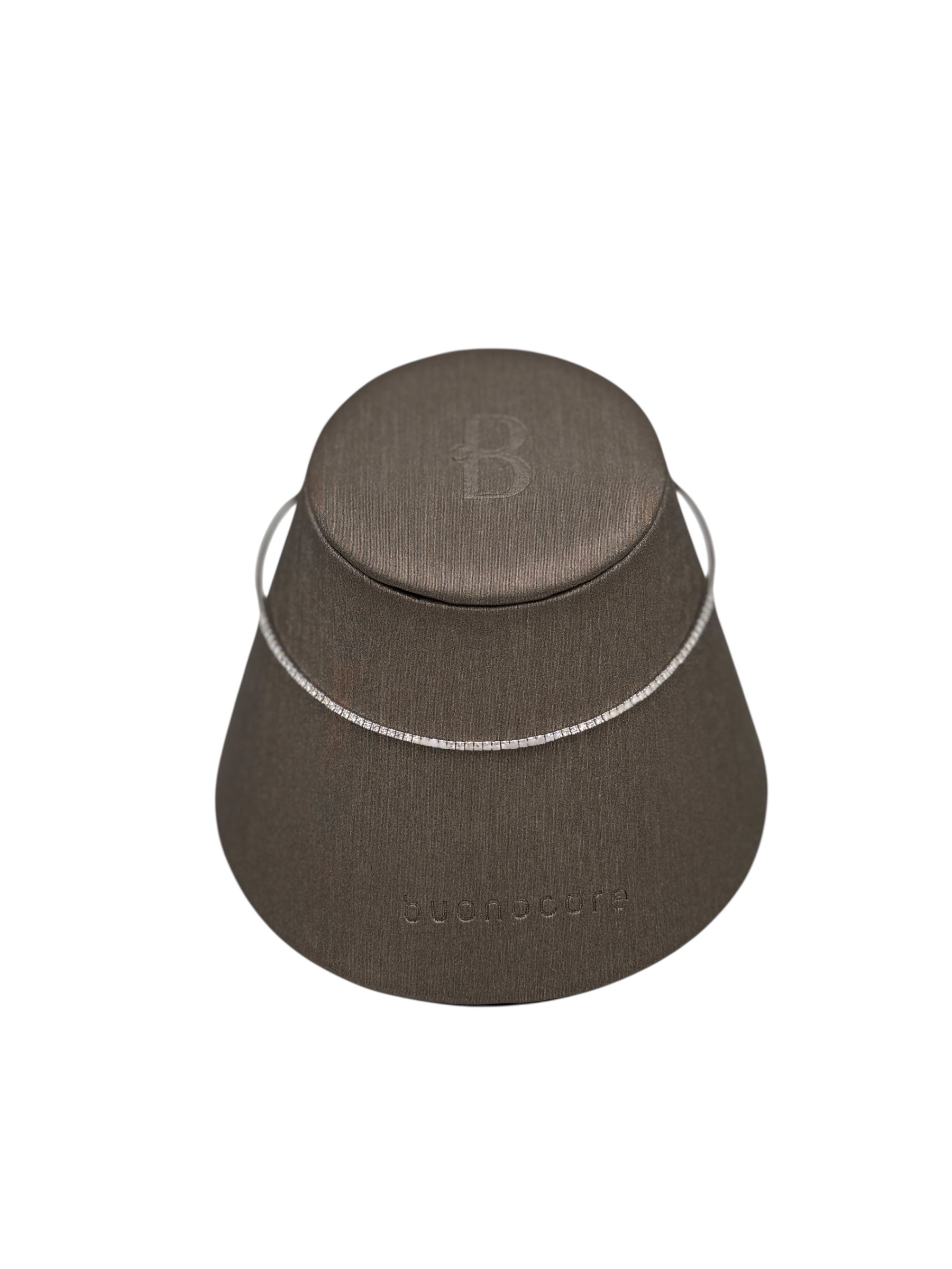 Collana Buonocore rigida semitennis, in oro bianco 18kt e diamanti - 88C01DW