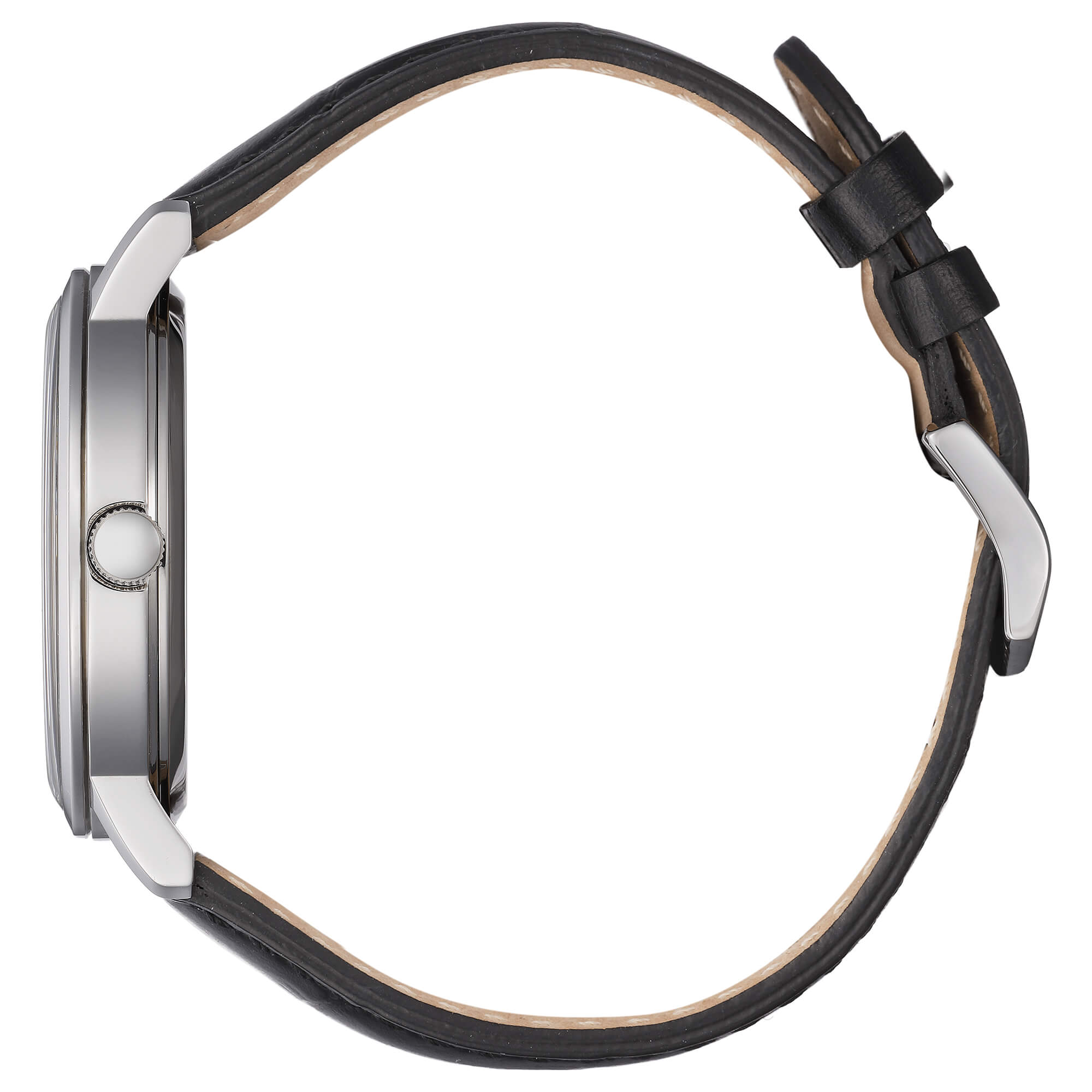 Citizen Classic, Happy Hours Collection, Lederarmband und schwarzes Zifferblatt, 40 mm – BM7460-11E