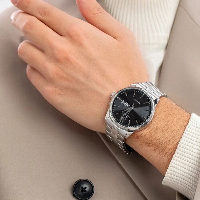 Orologio Citizen Classic, Collezione Ore Felici, quadrante nero daydate, 40mm - BM8550-81E