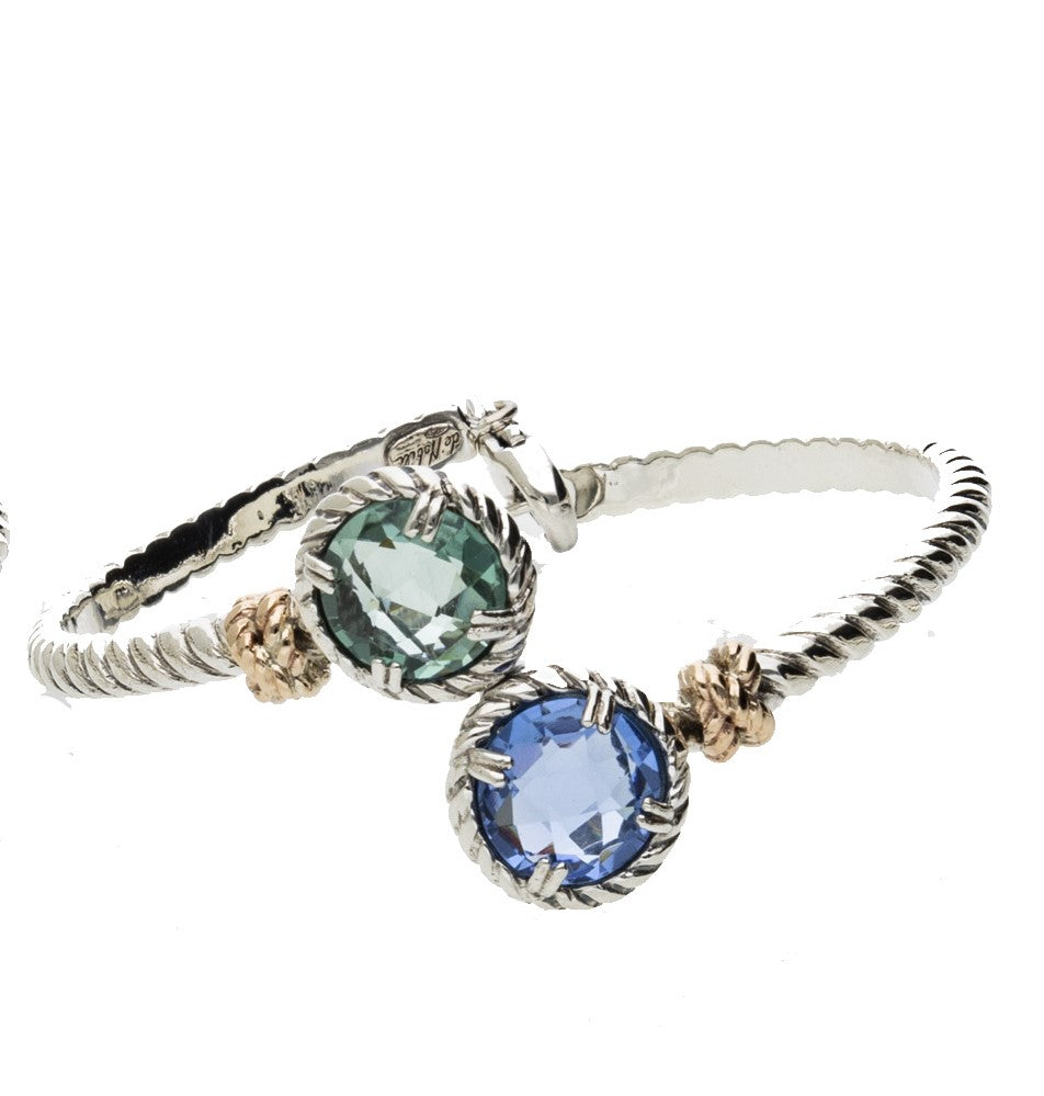De Nobili Armband, Nodi Intreccio Kollektion, mit Aquamarin und hellblauen Steinen - BR822
