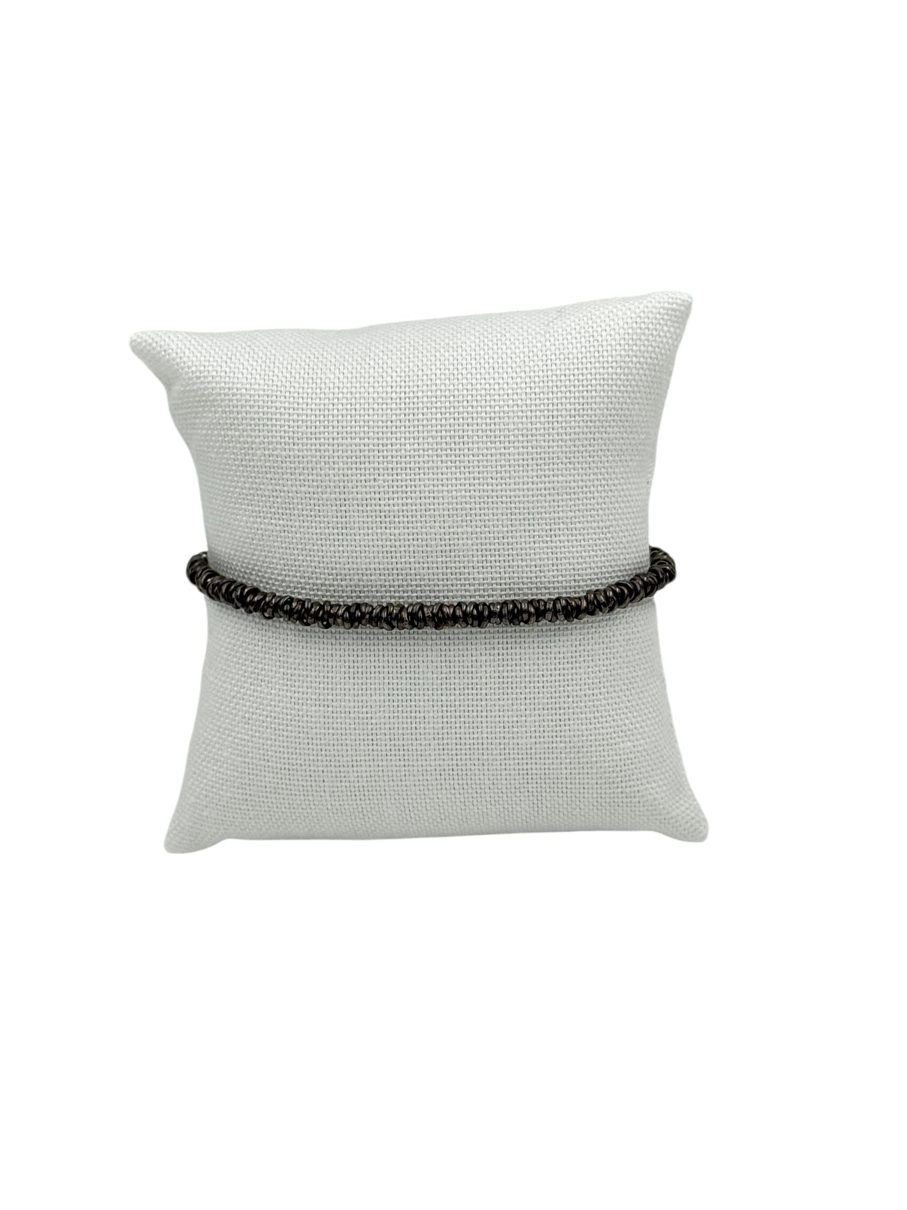 Bracciale Spadarella in argento brunito, unisex, con anellini - SPBR268-brunito