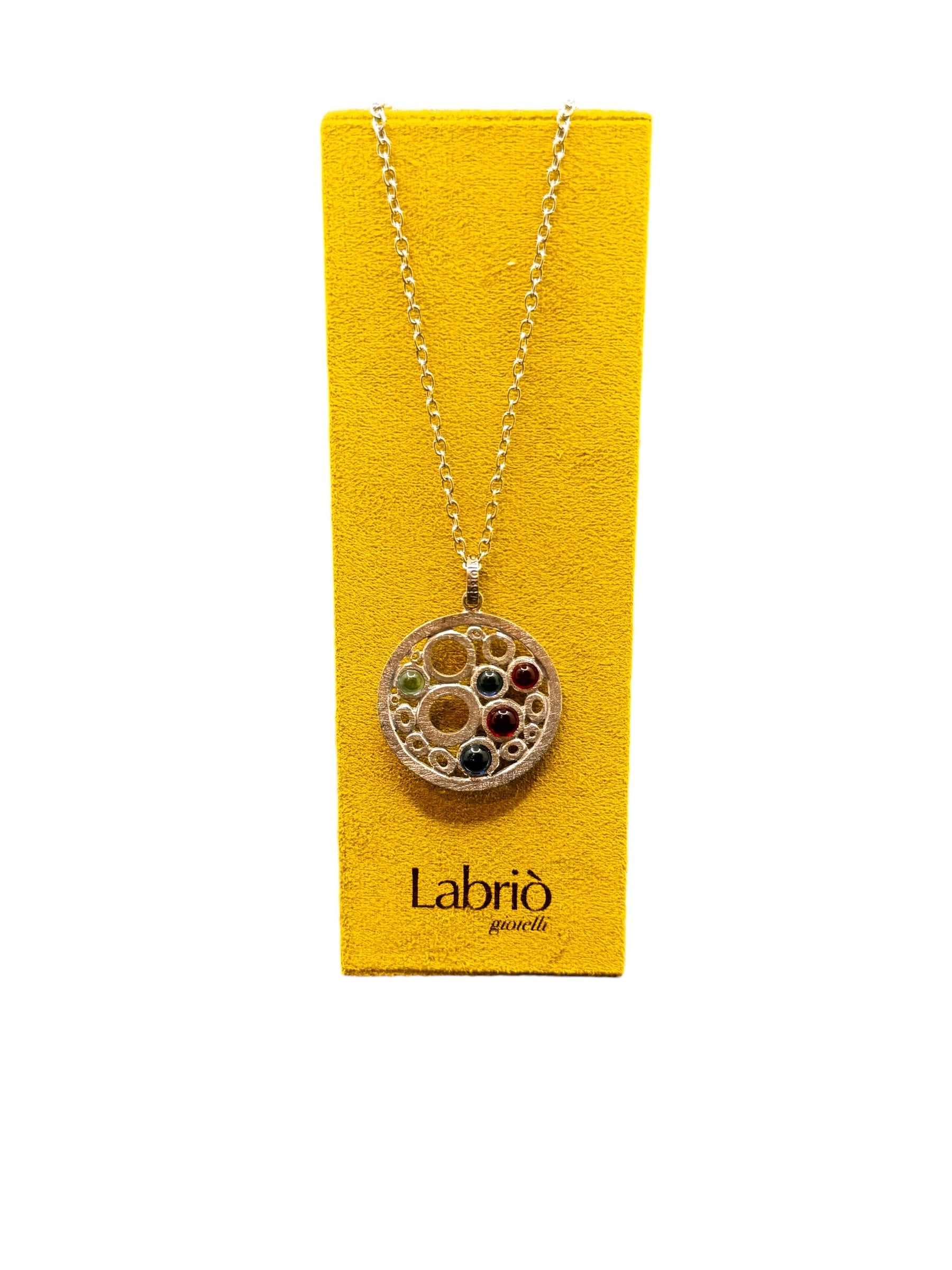 Labriola-Halskette aus Silber mit rotem und blauem Spinellquarz – AG1125BS