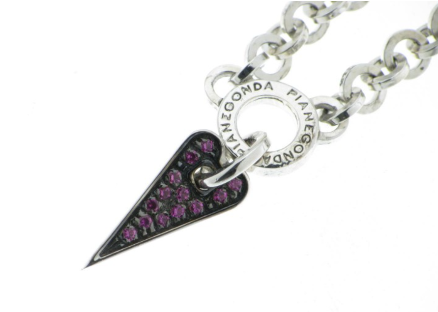 Pianegonda Silberhalsband mit Rubinpavé-Anhänger, Glittering Love Kollektion – CA011162/R