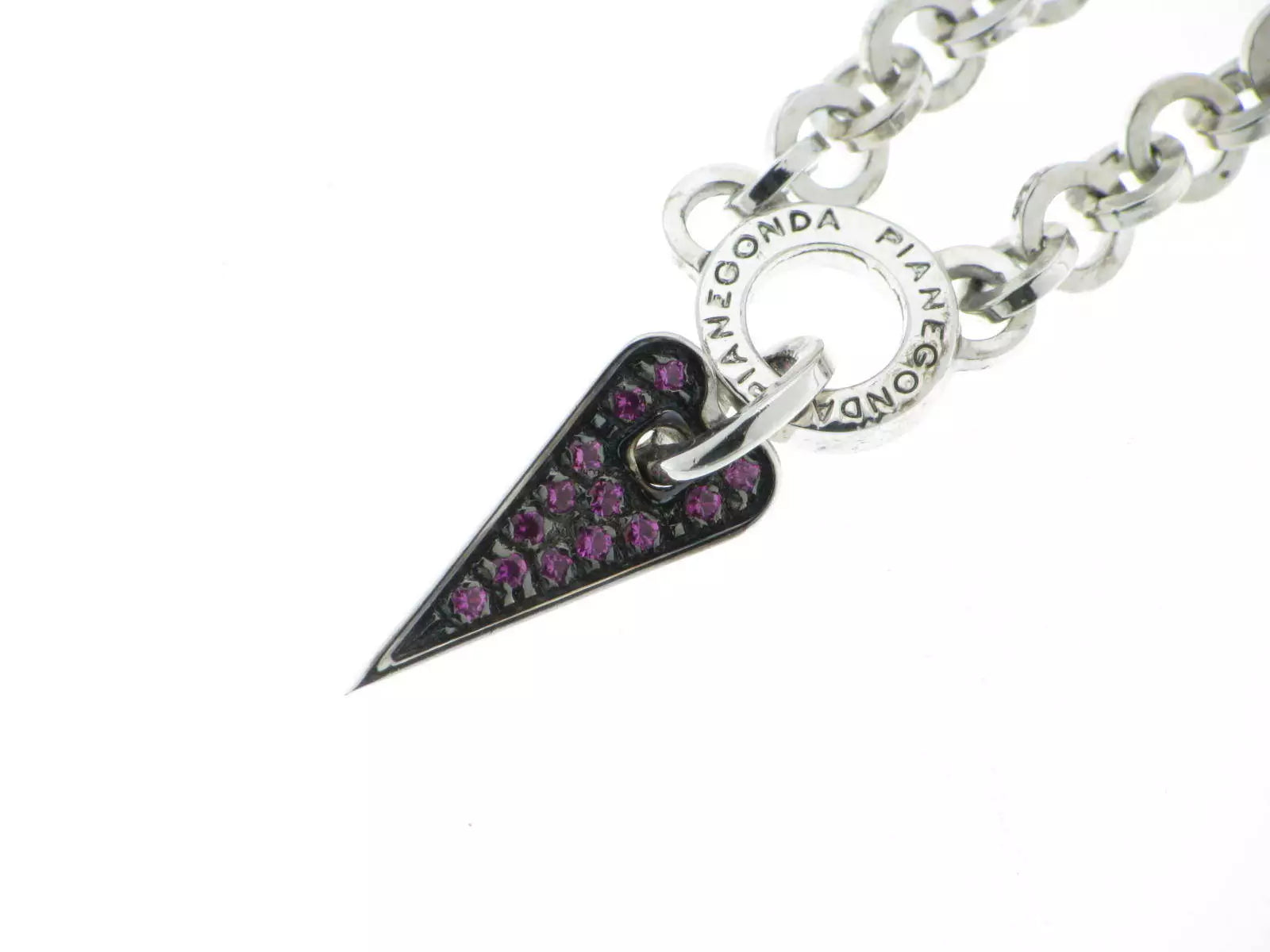 Pianegonda Silberhalsband mit Rubinpavé-Anhänger, Glittering Love Kollektion – CA011162/R