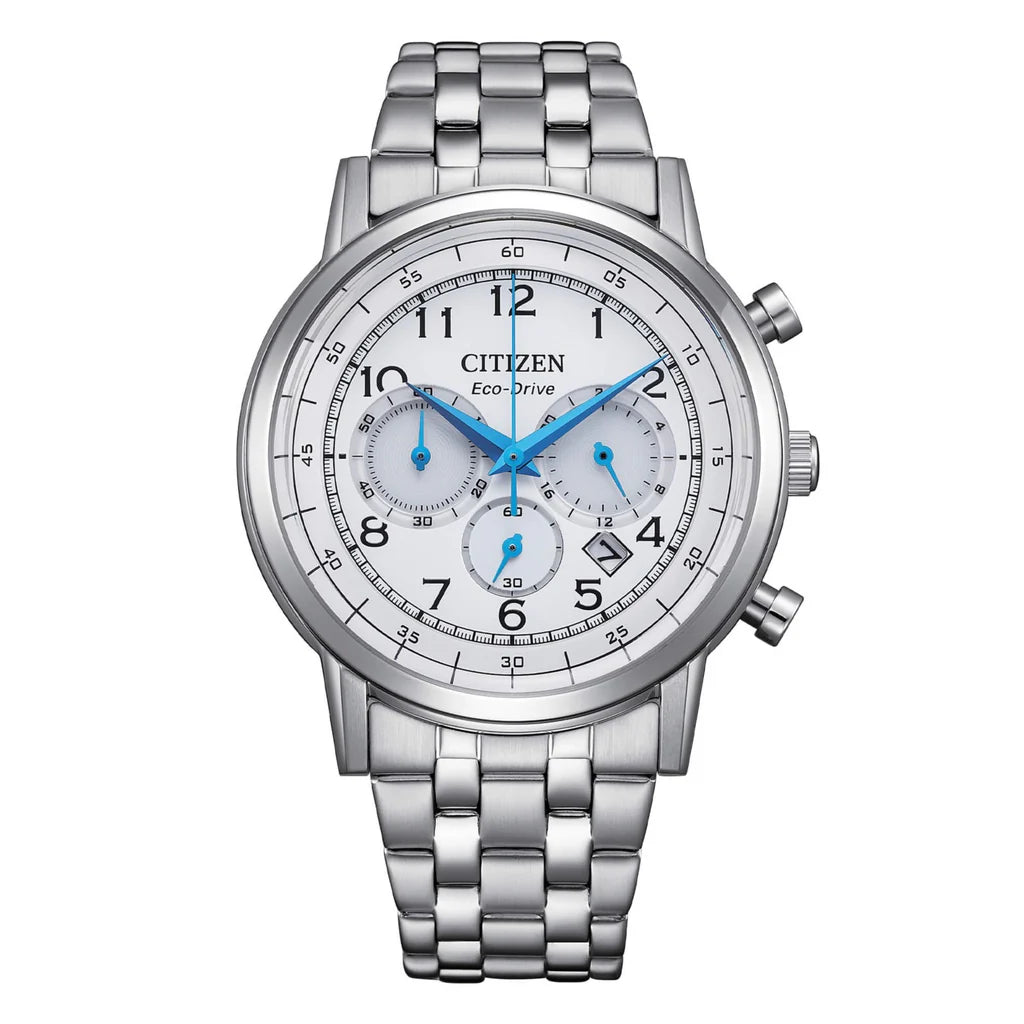 Citizen Herren-Chronograph mit Eco-Drive-Technologie, 42 mm, weiß – CA4630-53A