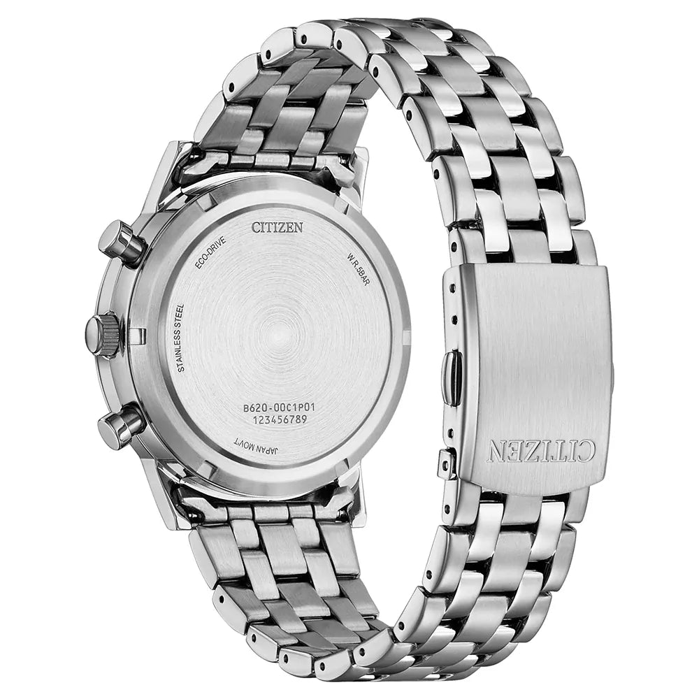 Citizen Sport Chrono Classic Uhr, schwarzes Zifferblatt, 42 mm – CA4630-53E