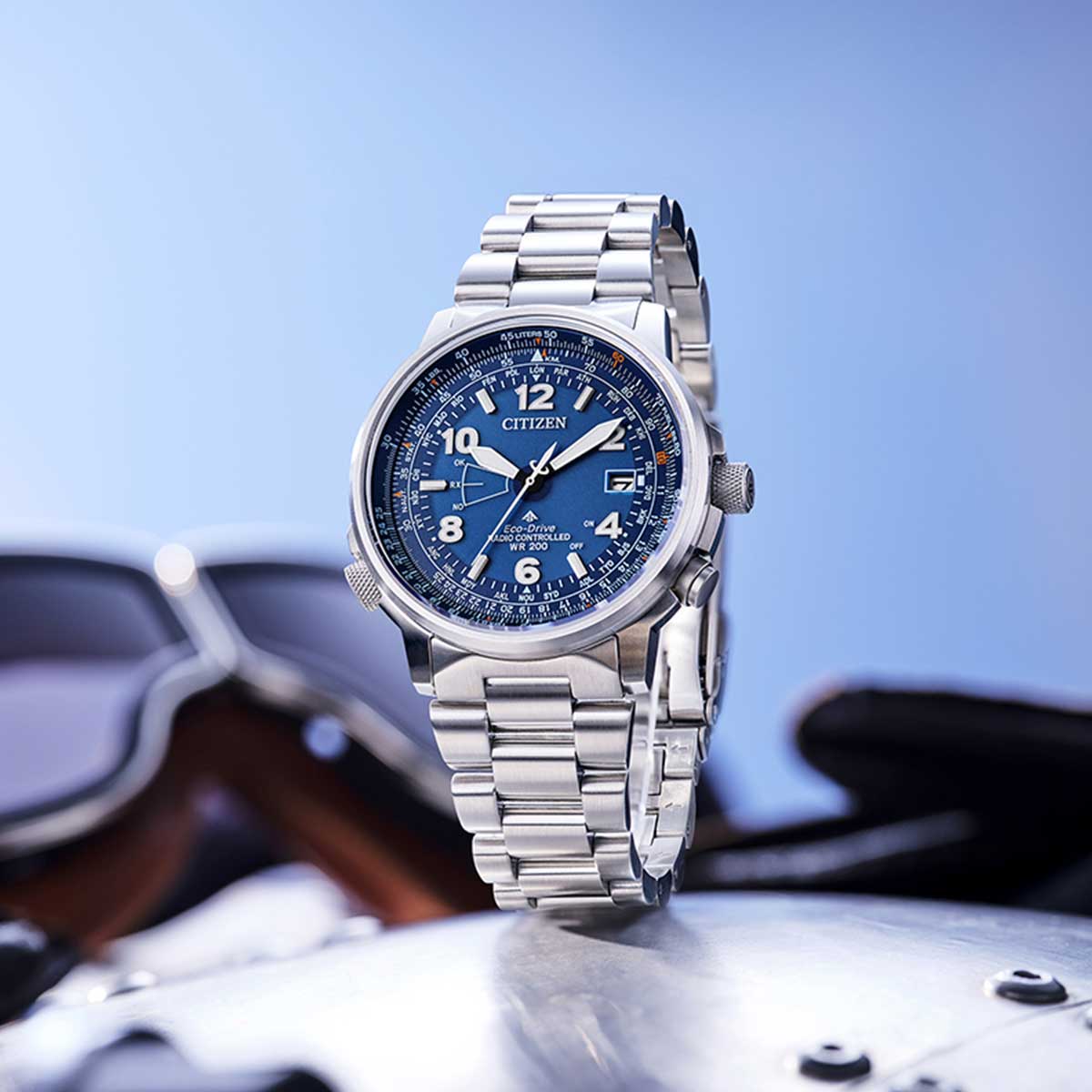Orologio Citizen Pilot, radiocontrollato eco-drive, 43mm - CB0240-88L