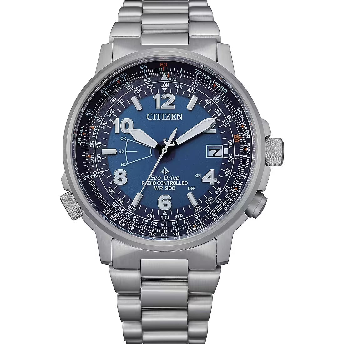 Orologio Citizen Pilot, radiocontrollato eco-drive, 43mm - CB0240-88L