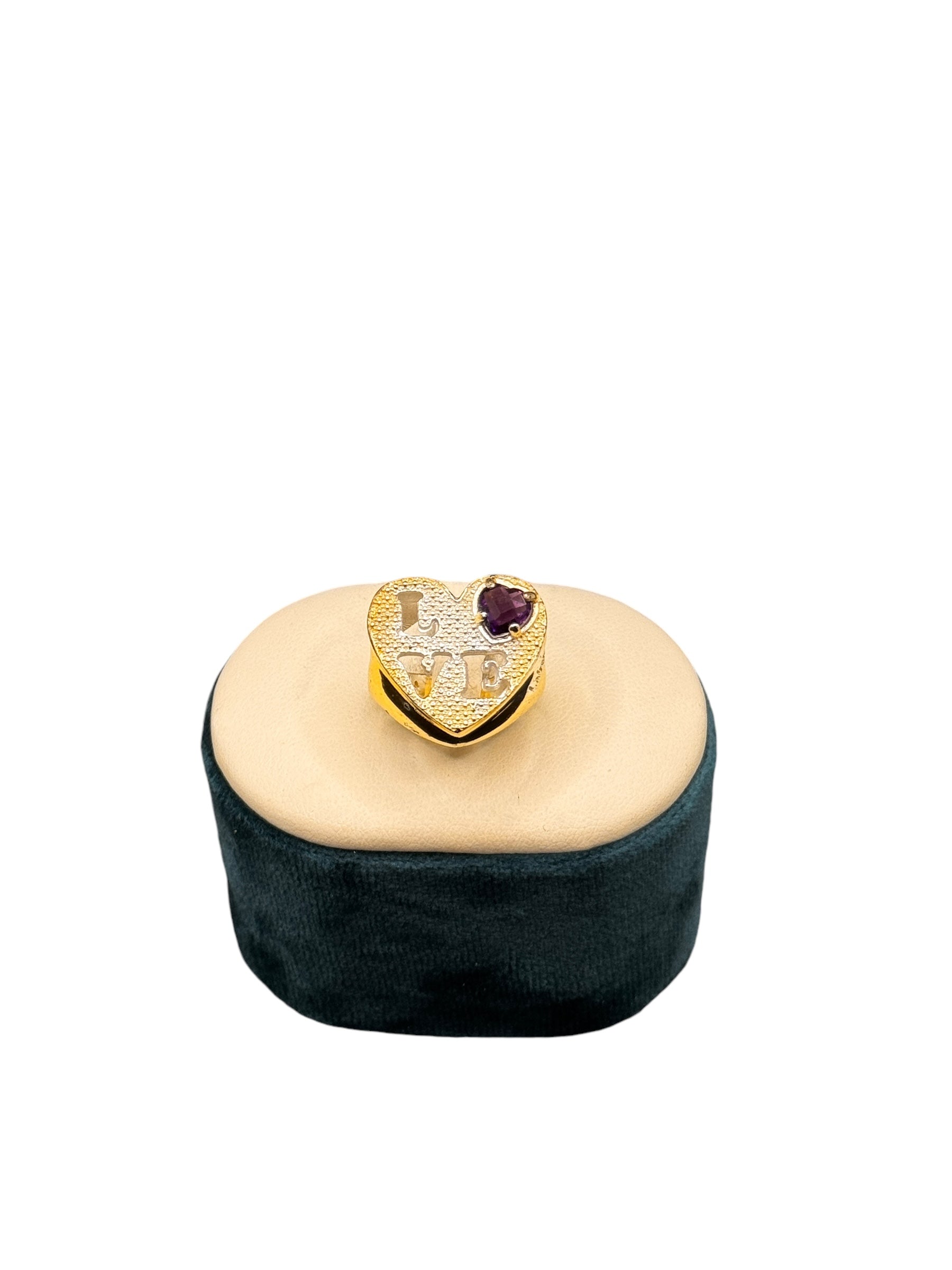 Labriola-Ring aus Silber und weißer Emaille mit dem Wort LOVE – AG1033/B