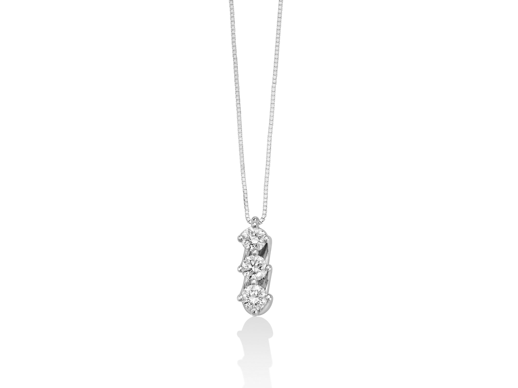 Collana Miluna trilogy di diamanti a valentino in oro bianco CLD4144-039G7