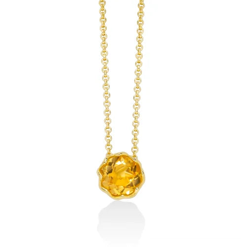 Collana Miluna in argento dorato con Citrino naturale, Limited Edition - CLD5104