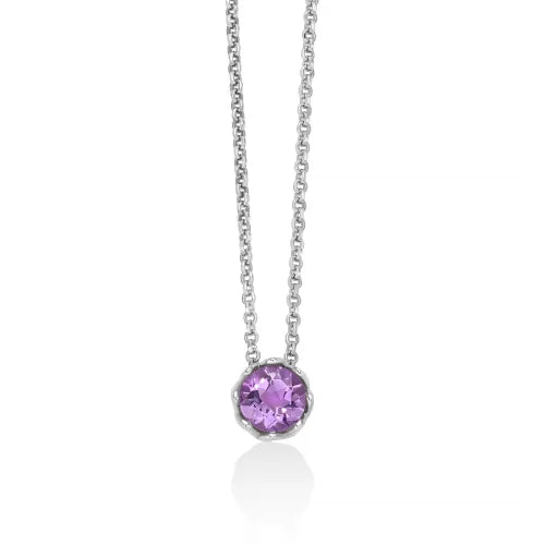 Collana Miluna in argento, con Ametista naturale e topazi bianchi, Limited Edition - CLD5109