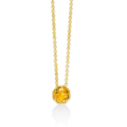 Collana Miluna in argento dorato e Citrino naturale, Limited Edition - CLD5110