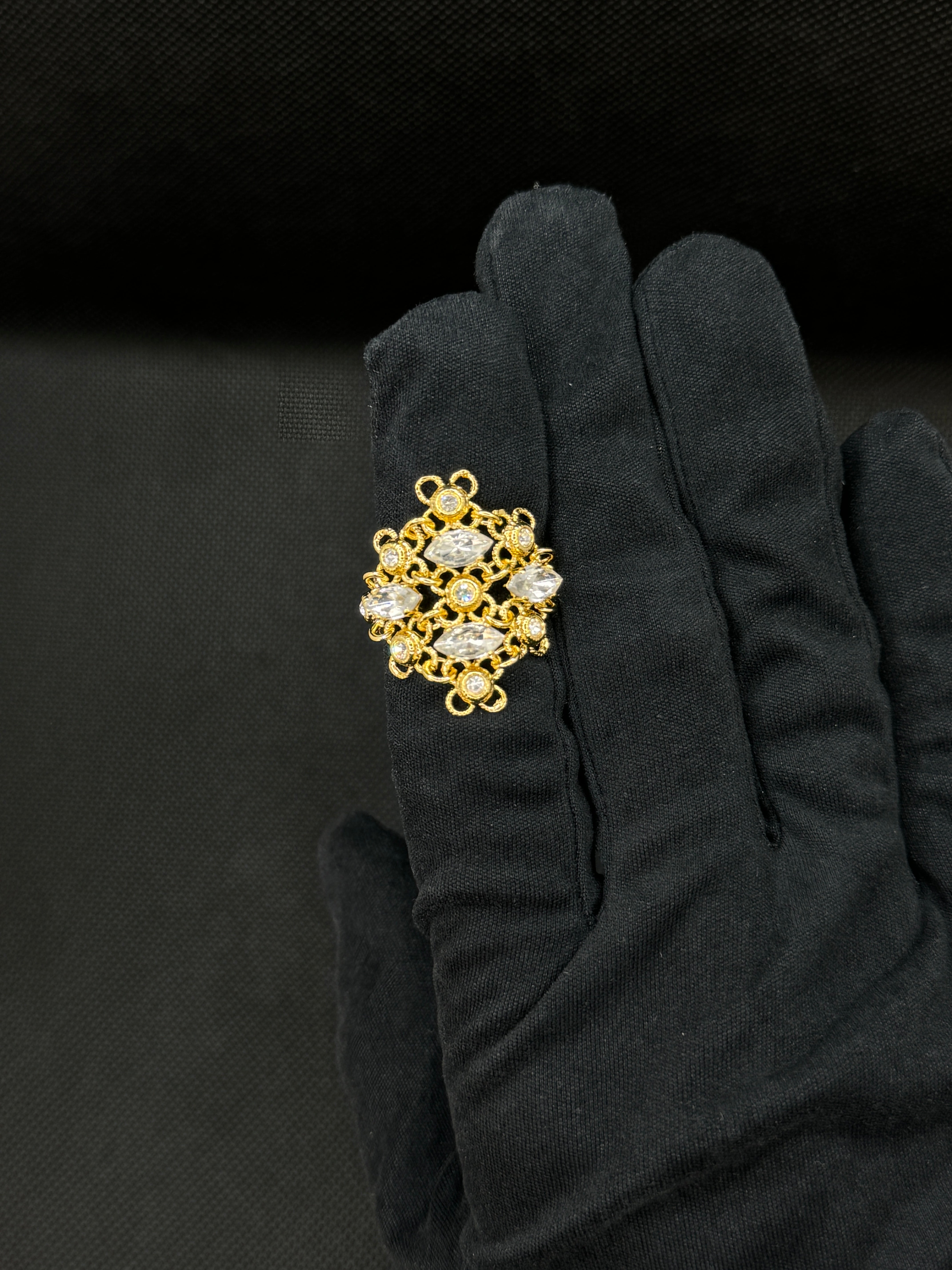 Lorenzo Ungari - Anello in bronzo dorato e zirconi - CAMIRE AN 001
