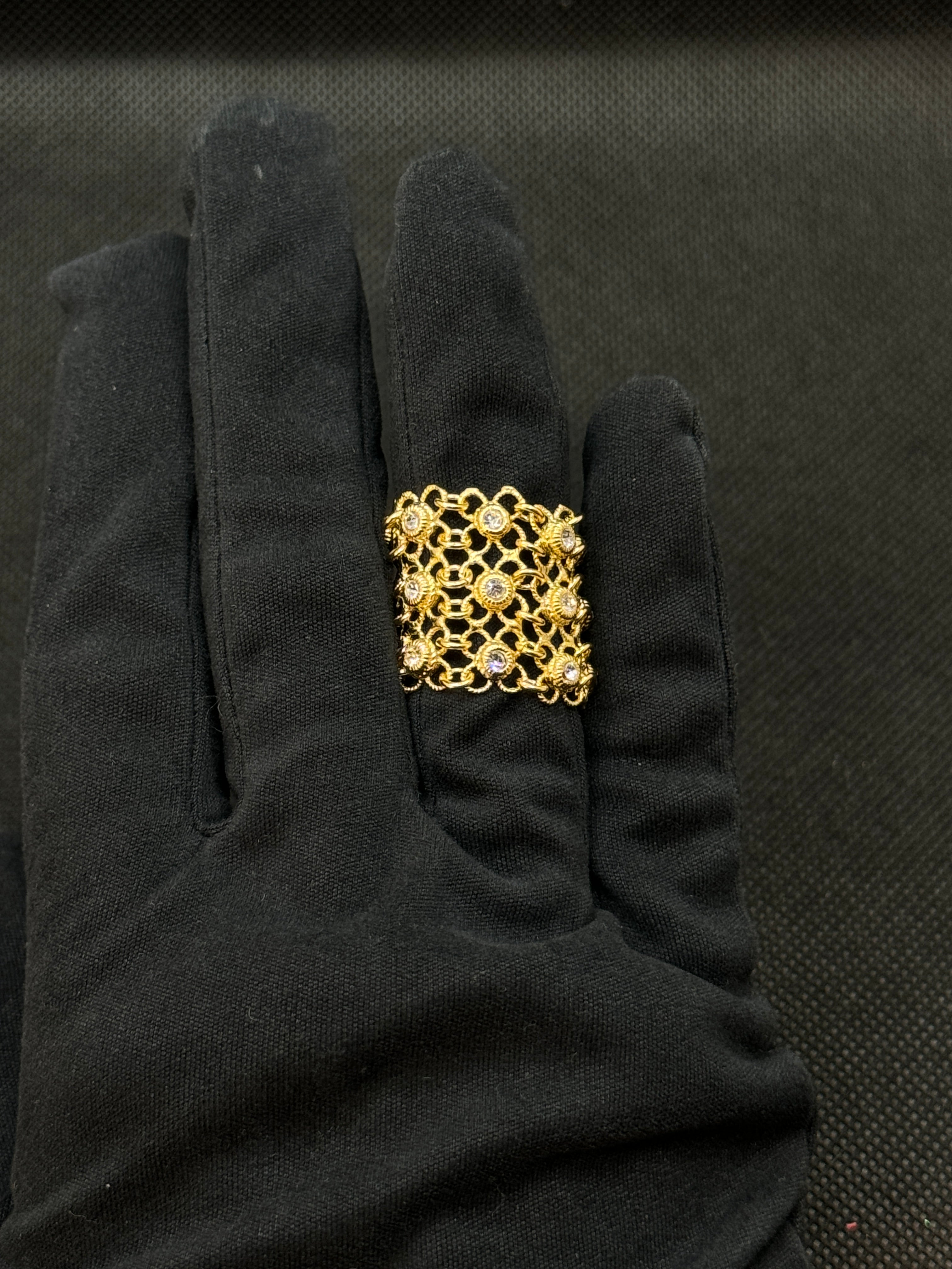 Lorenzo Ungari - Anello in bronzo dorato e zirconi - CAMIRE AN 010