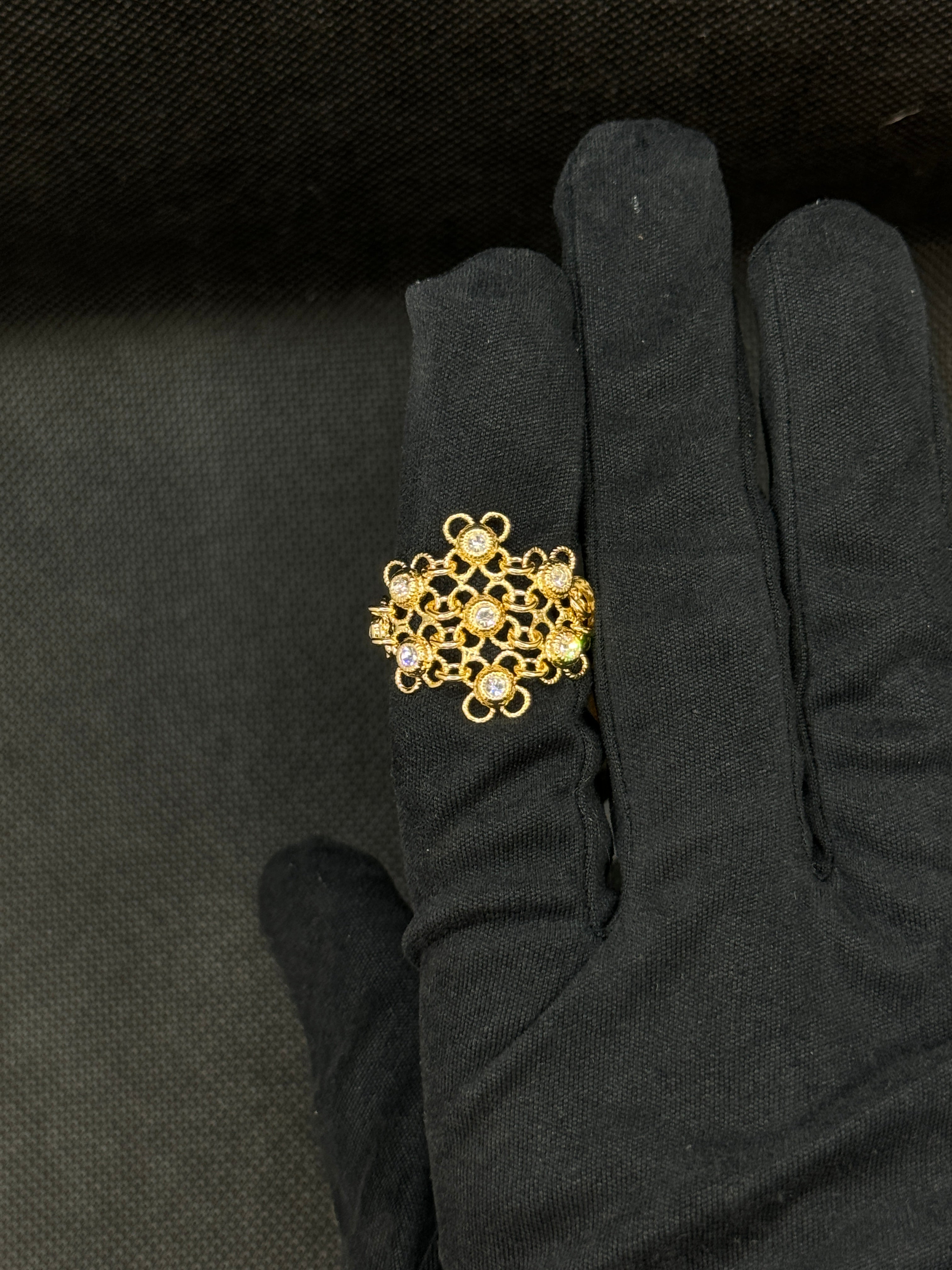 Lorenzo Ungari – Ring aus vergoldeter Bronze und Zirkonia – CAMIRE AN 032