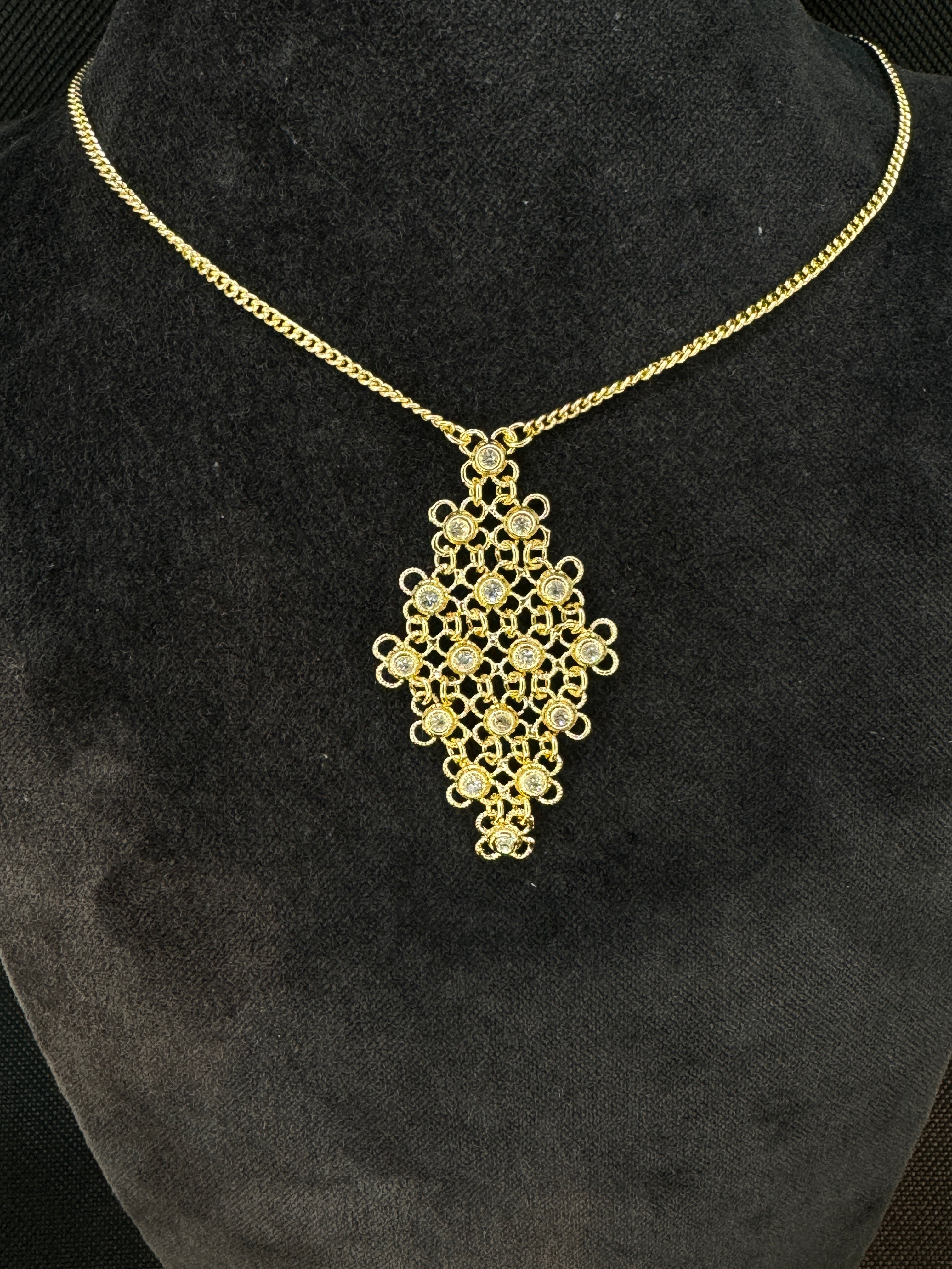 Lorenzo Ungari – Halskette aus vergoldeter Bronze und Zirkonia – CAMIRE CL 032
