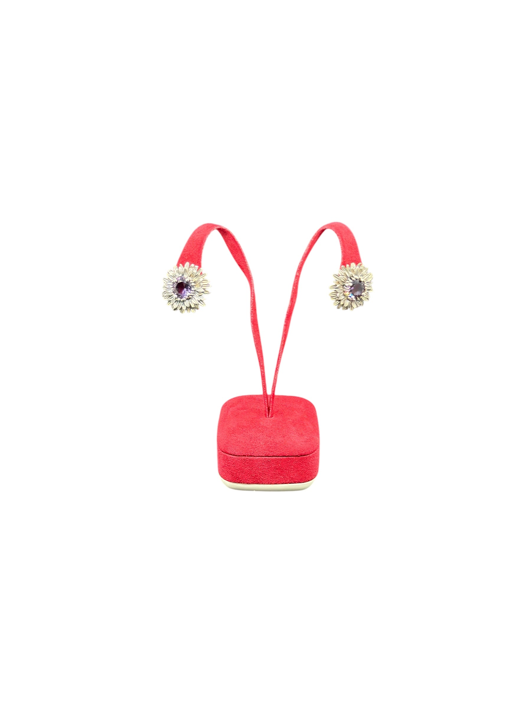 Labriola SILBERNE DAISY-OHRRINGE MIT LILA QUARZ UND AMETHYST - 2225