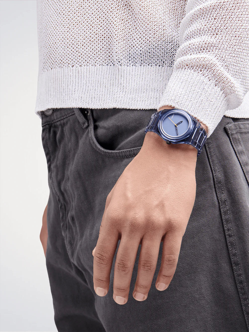 D1 MILANO, BLU TRASPARENTE, Unisex, Nylon Collection, 39 mm - D1-NYBJ05