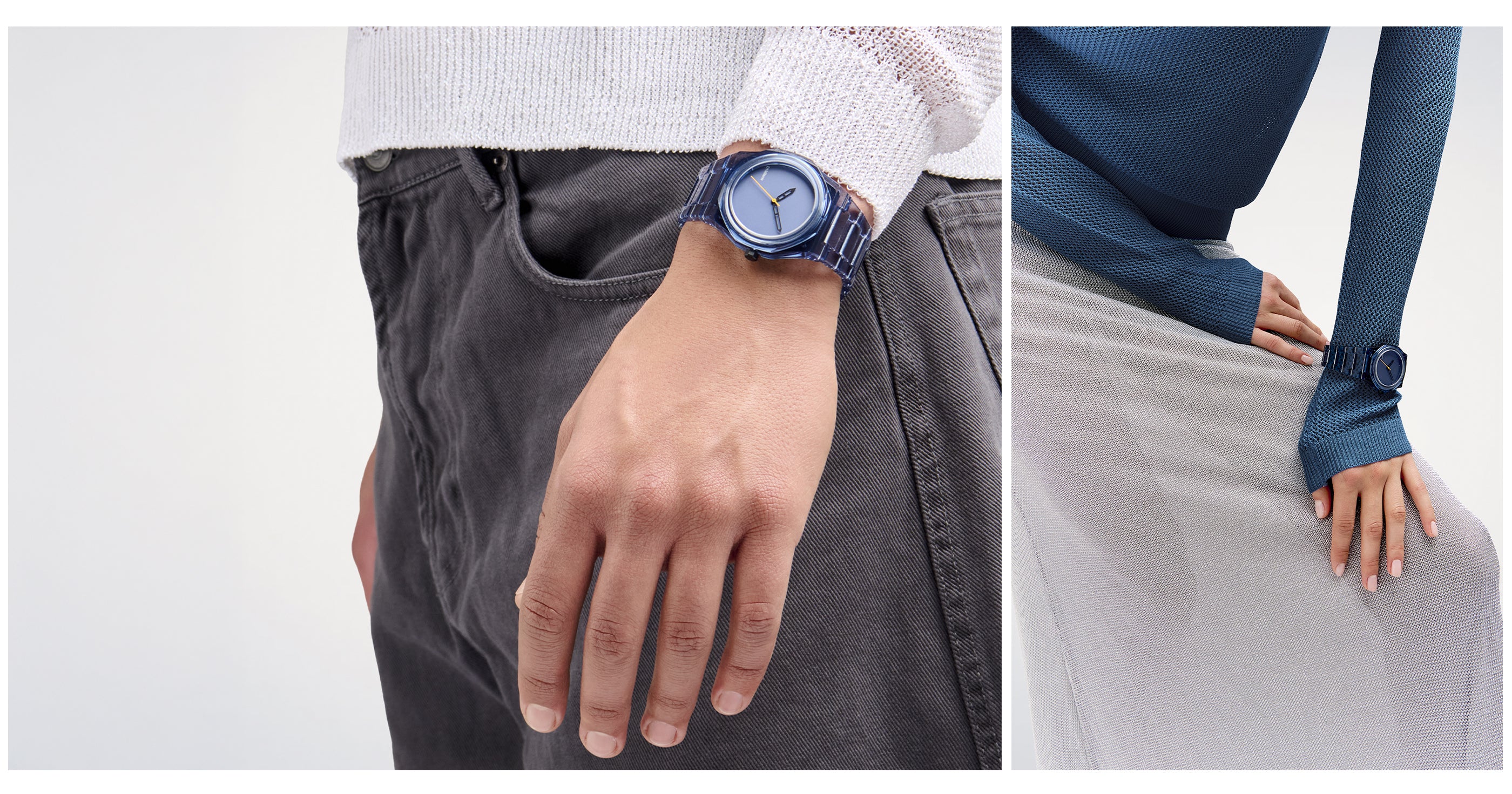 D1 MILANO, BLU TRASPARENTE, Unisex, Nylon Collection, 39 mm - D1-NYBJ05