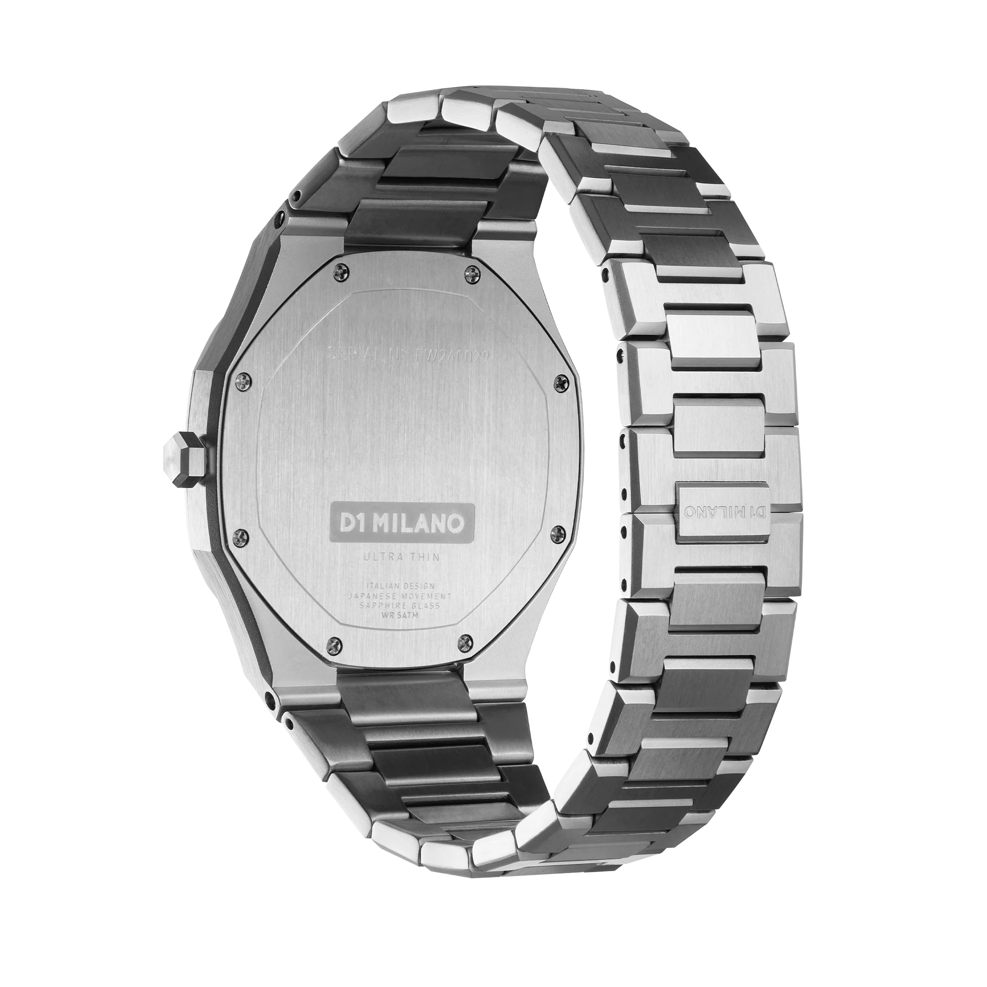 D1 MILANO Re, QUADRANTE NERO OPACO, Ultra Thin Bracelet 40 mm - D1-UTBJ40