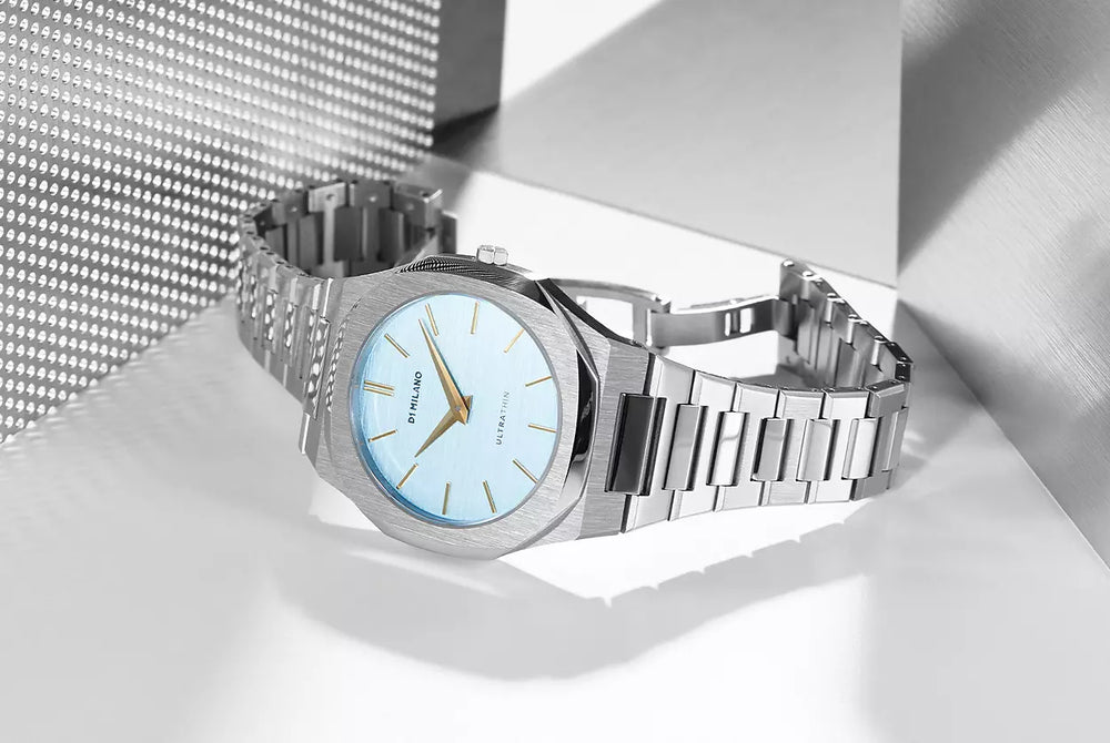 D1 MILANO, Dusk Ultra Thin, eisblaues Zifferblatt, 34 mm – D1-UTBL17