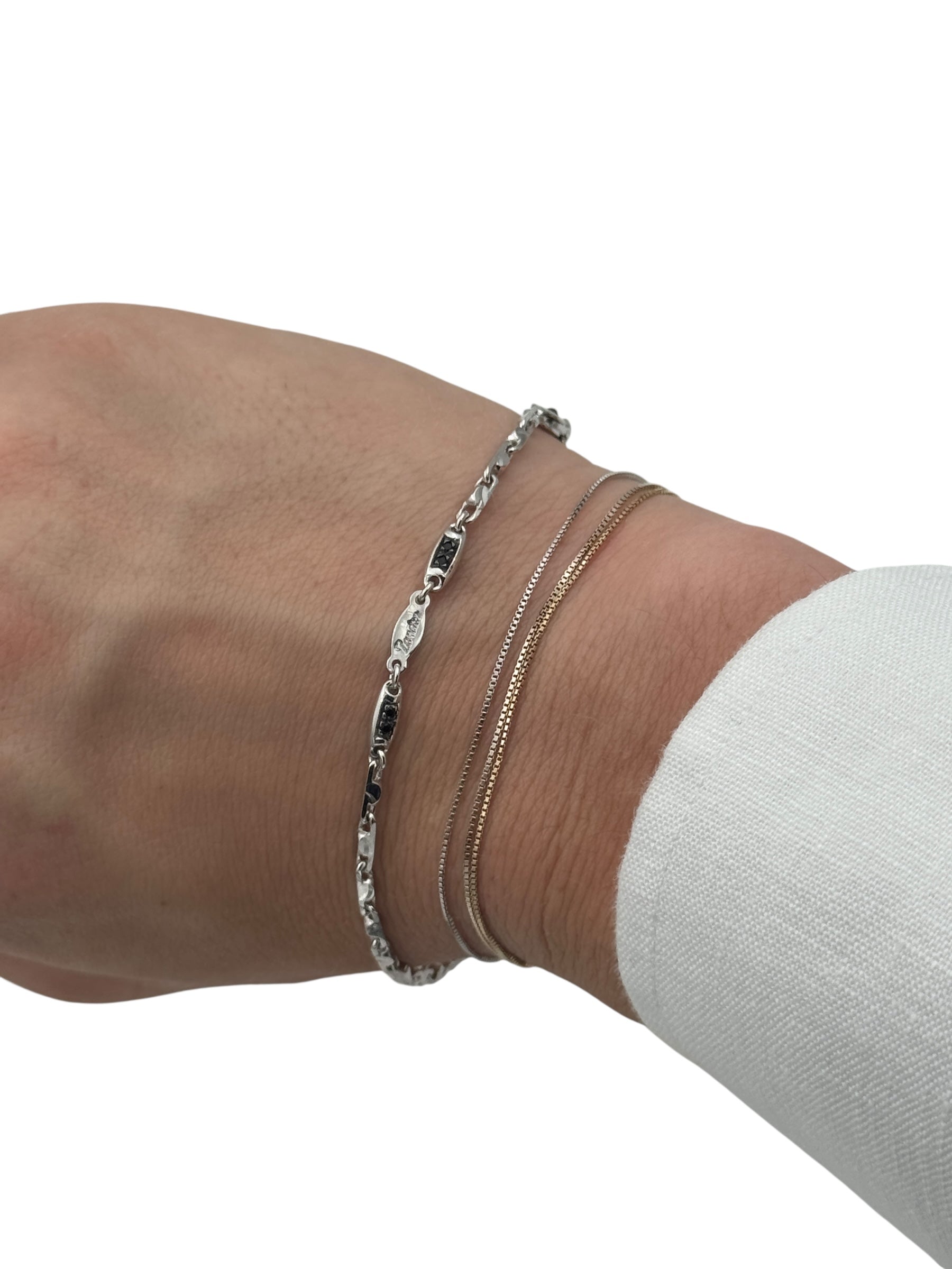 Bracciale Zancan in Argento con spinelli neri – ESB165