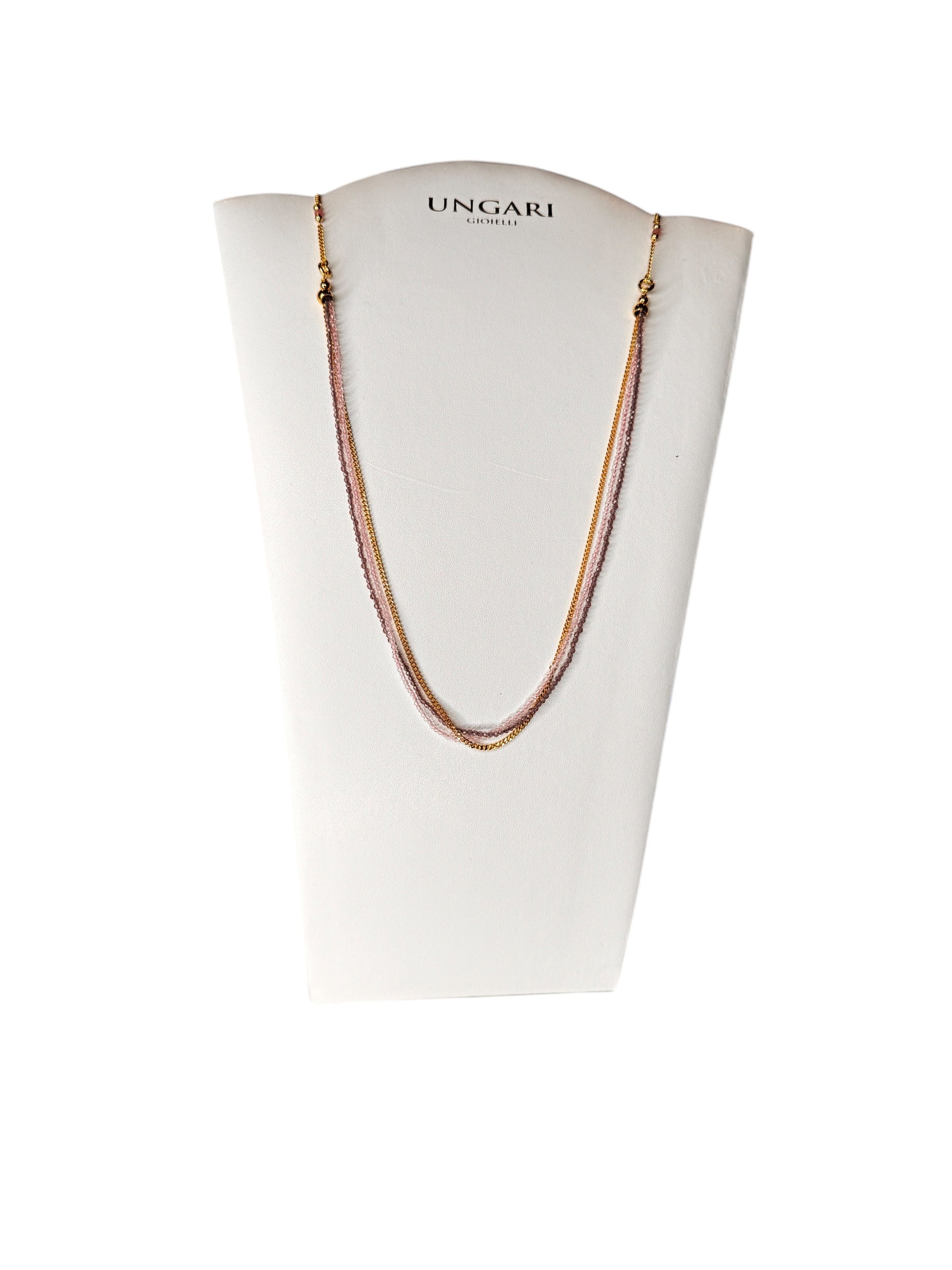 3-reihiges Halsband aus vergoldeter Bronze mit rosa und violetten Amethyststeinen – FIRENZE CL 047