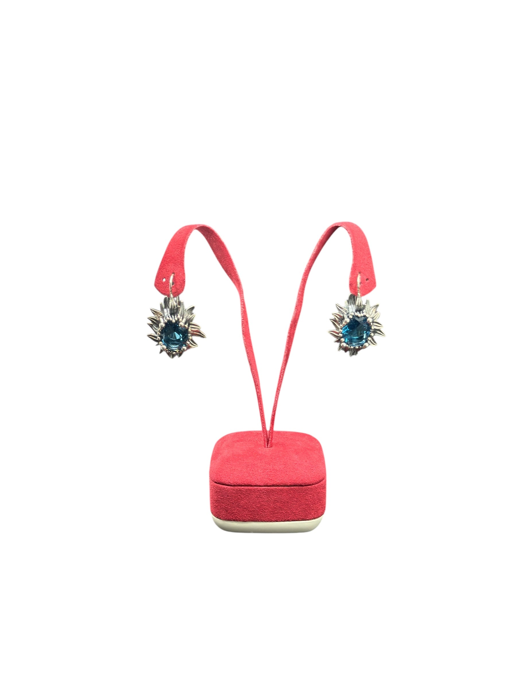 Labriola SILBERNE DAISY-OHRRINGE MIT CEYLON-BLAUEM QUARZ - 2232