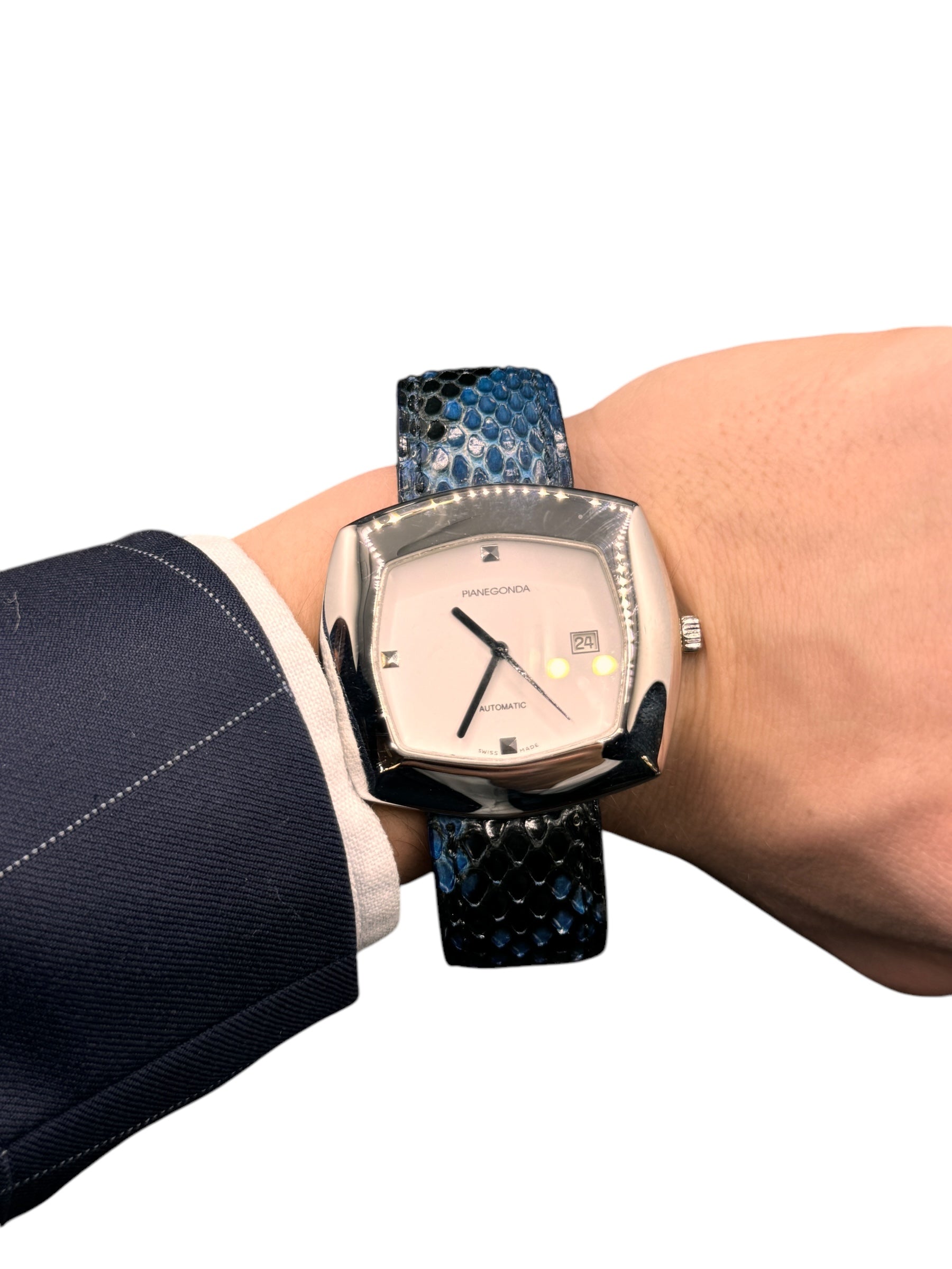 Pianegonda Unisex-Automatikuhr, 40 mm, Vintage-Kollektion – W002-1-Blau
