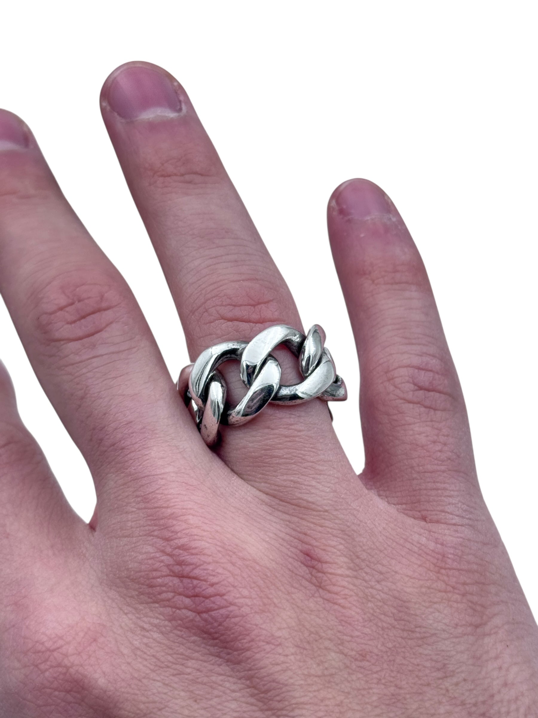 Anello Spadarella in argento, uomo, Fascia a catena - AN561